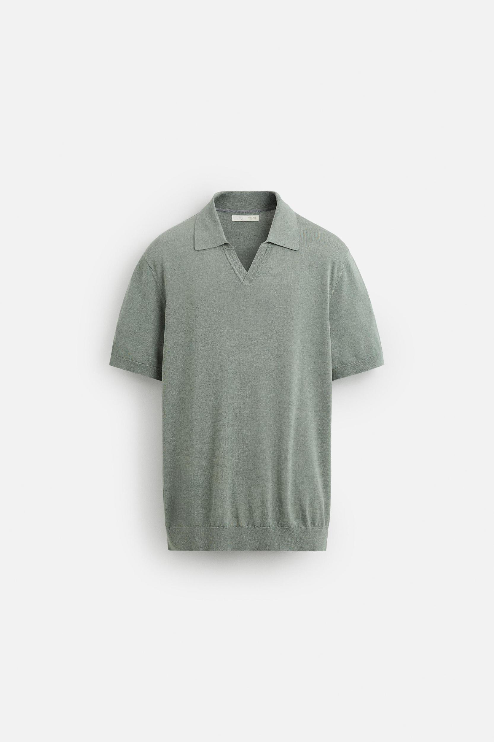COTTON-SILK KNIT POLO SHIRT Product Image