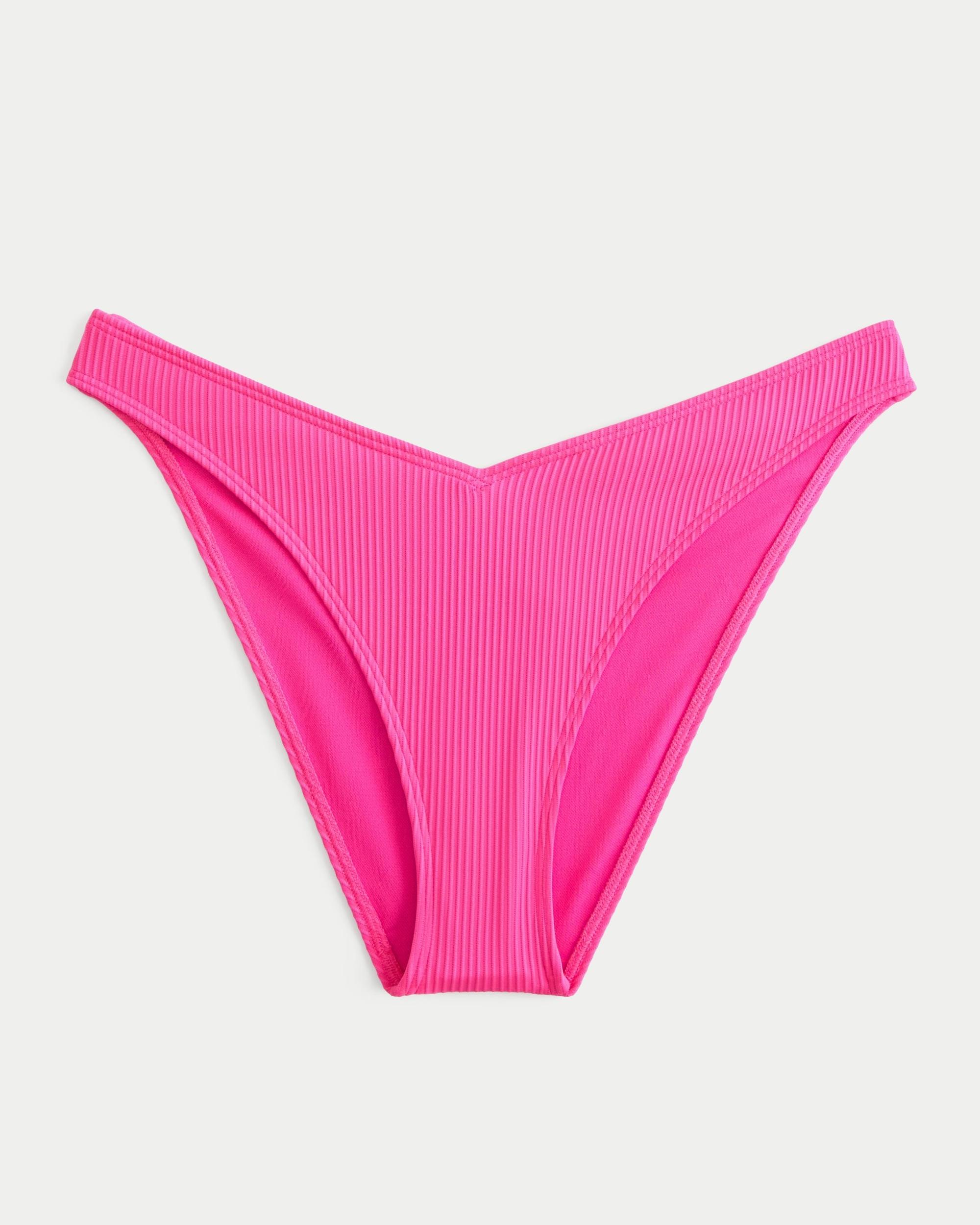 Ribbed High-Leg Cheeky Bikini Bottom Product Image