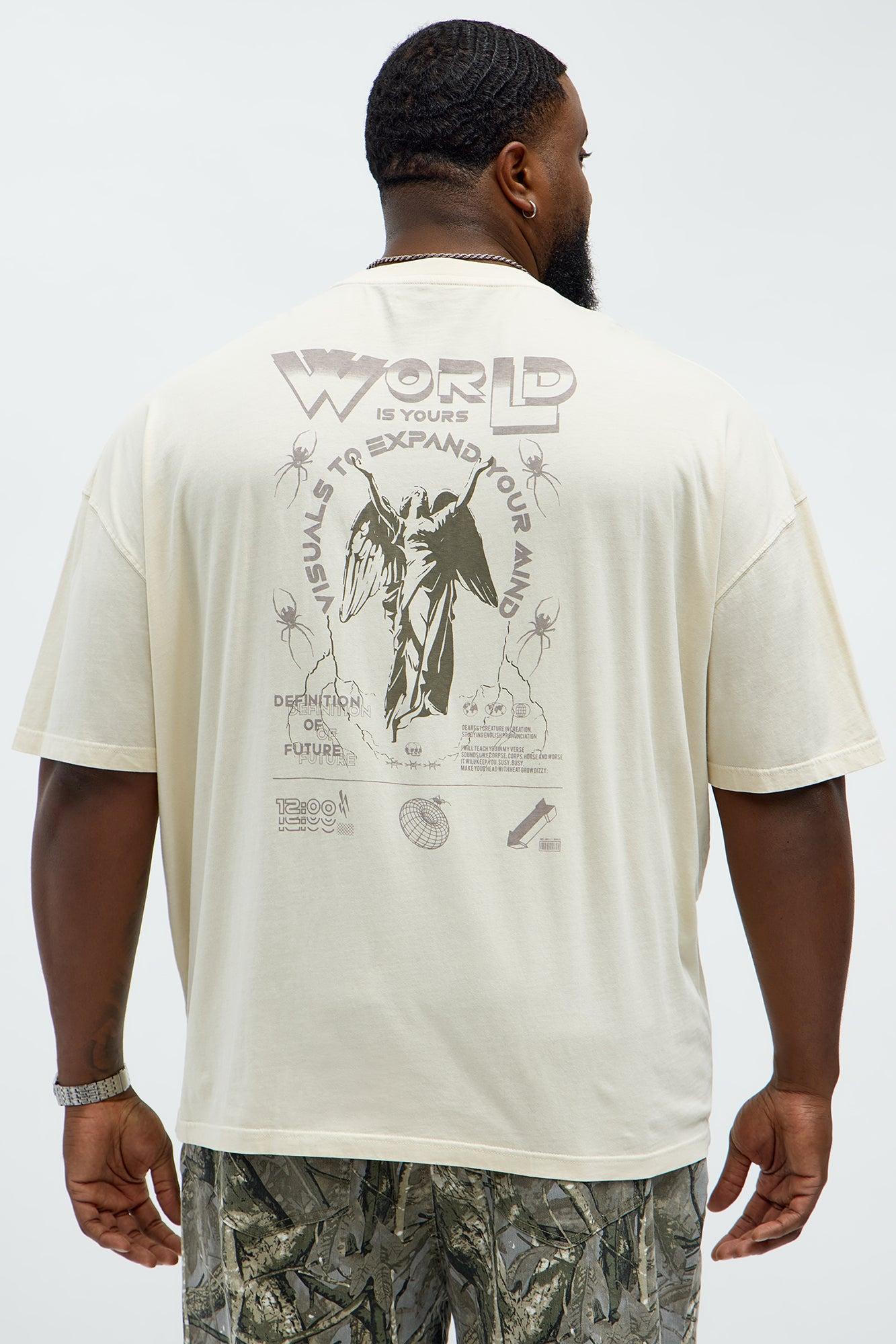 World Is Yours Oversized Short Sleeve Tee - Cream Male Product Image