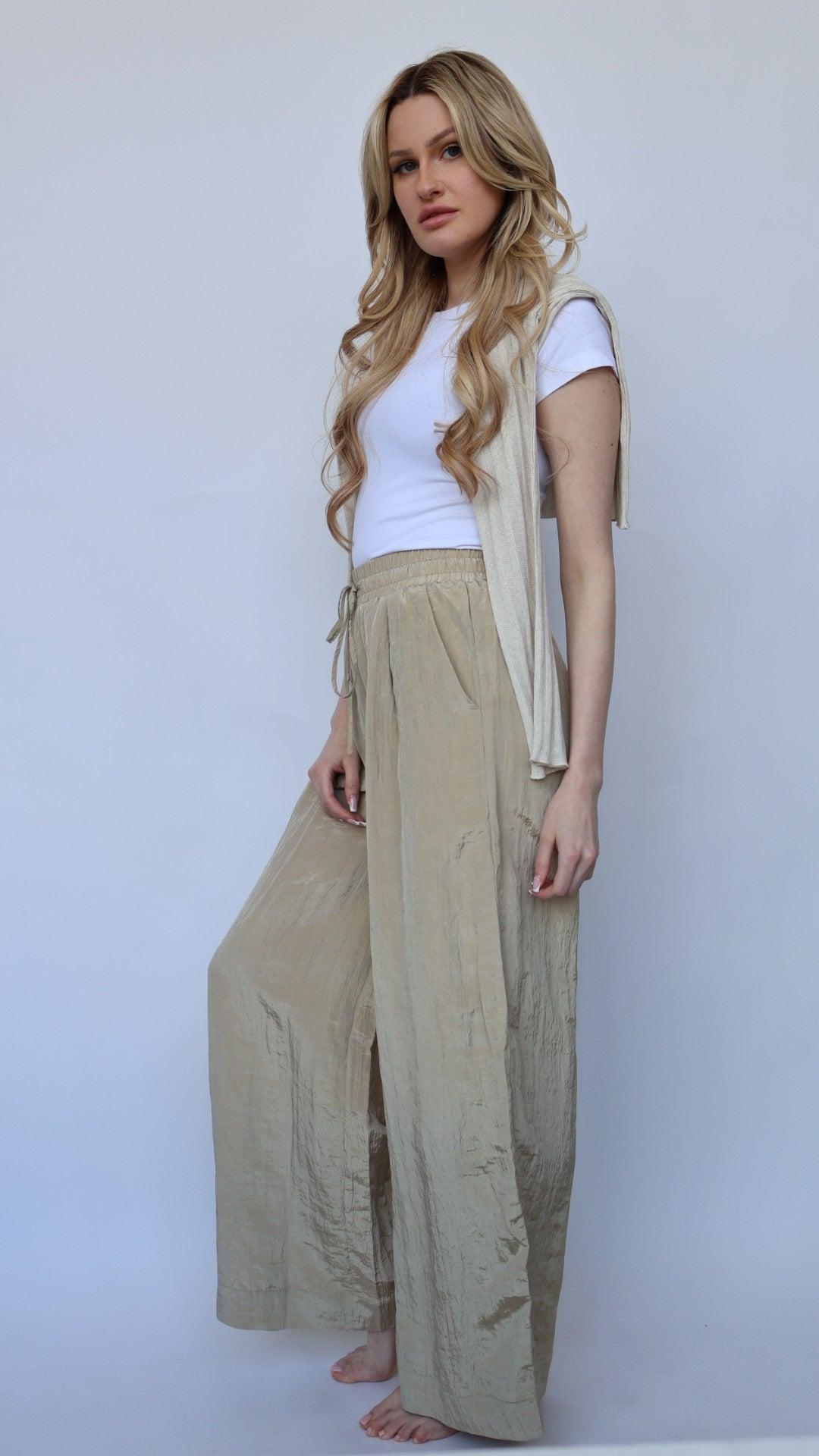 Textured Palazzo Pants Product Image