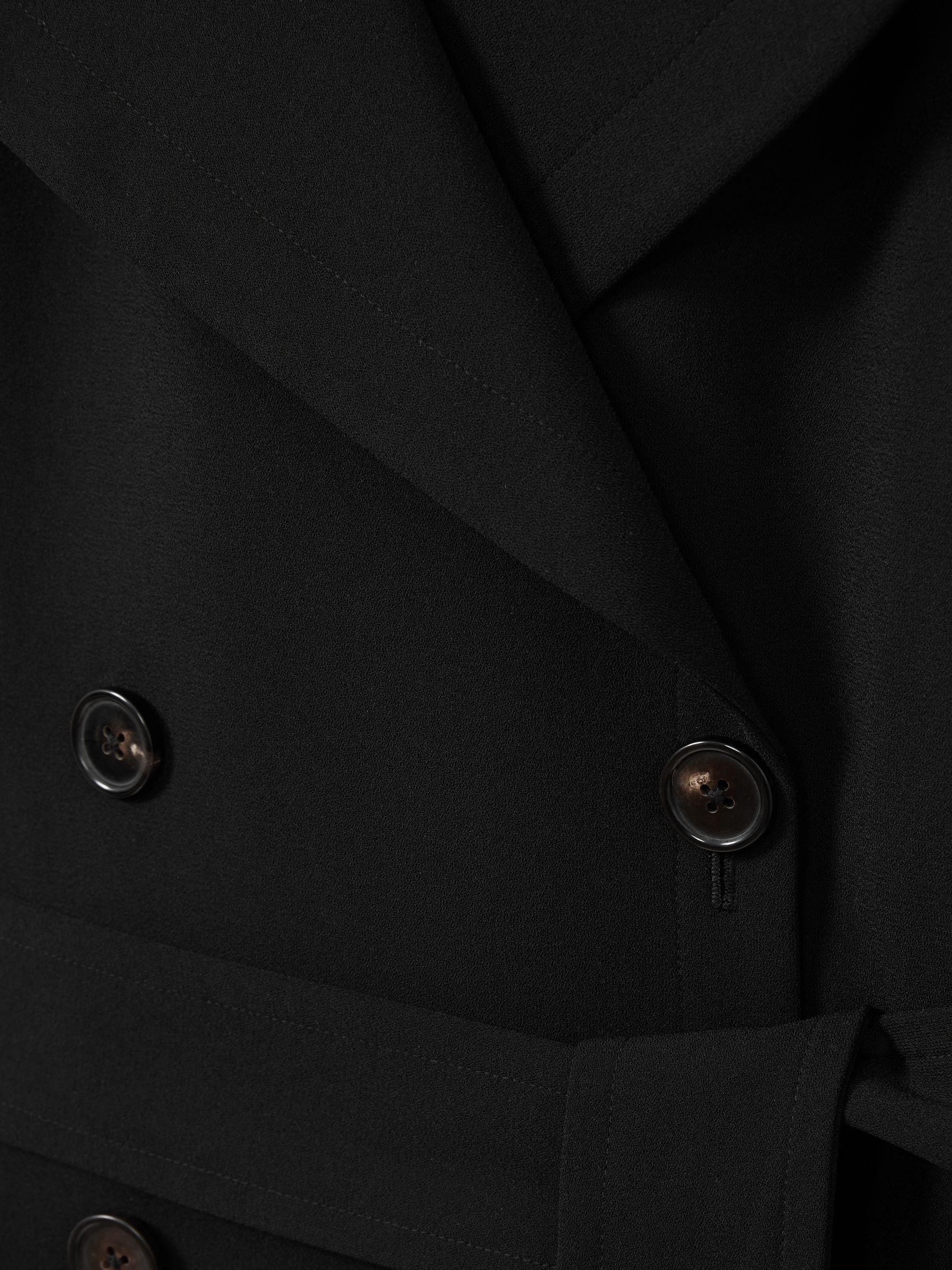 Florere Double Breasted Belted Trench Coat in Black Product Image