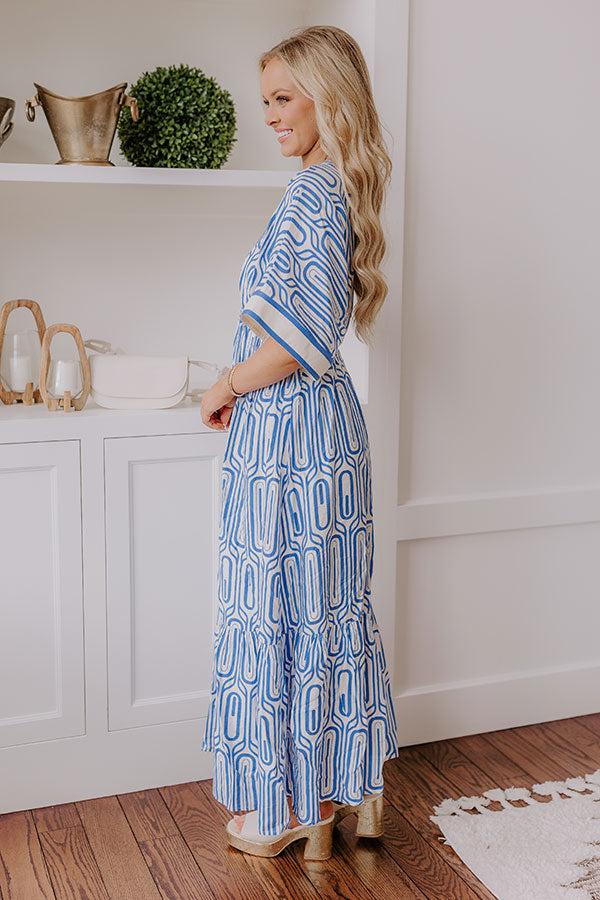 Art Gallery Social Midi Dress in Blue Product Image