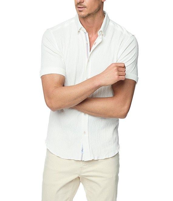 Robert Graham Hammond Stretch Knit Short Sleeve Woven Shirt Product Image