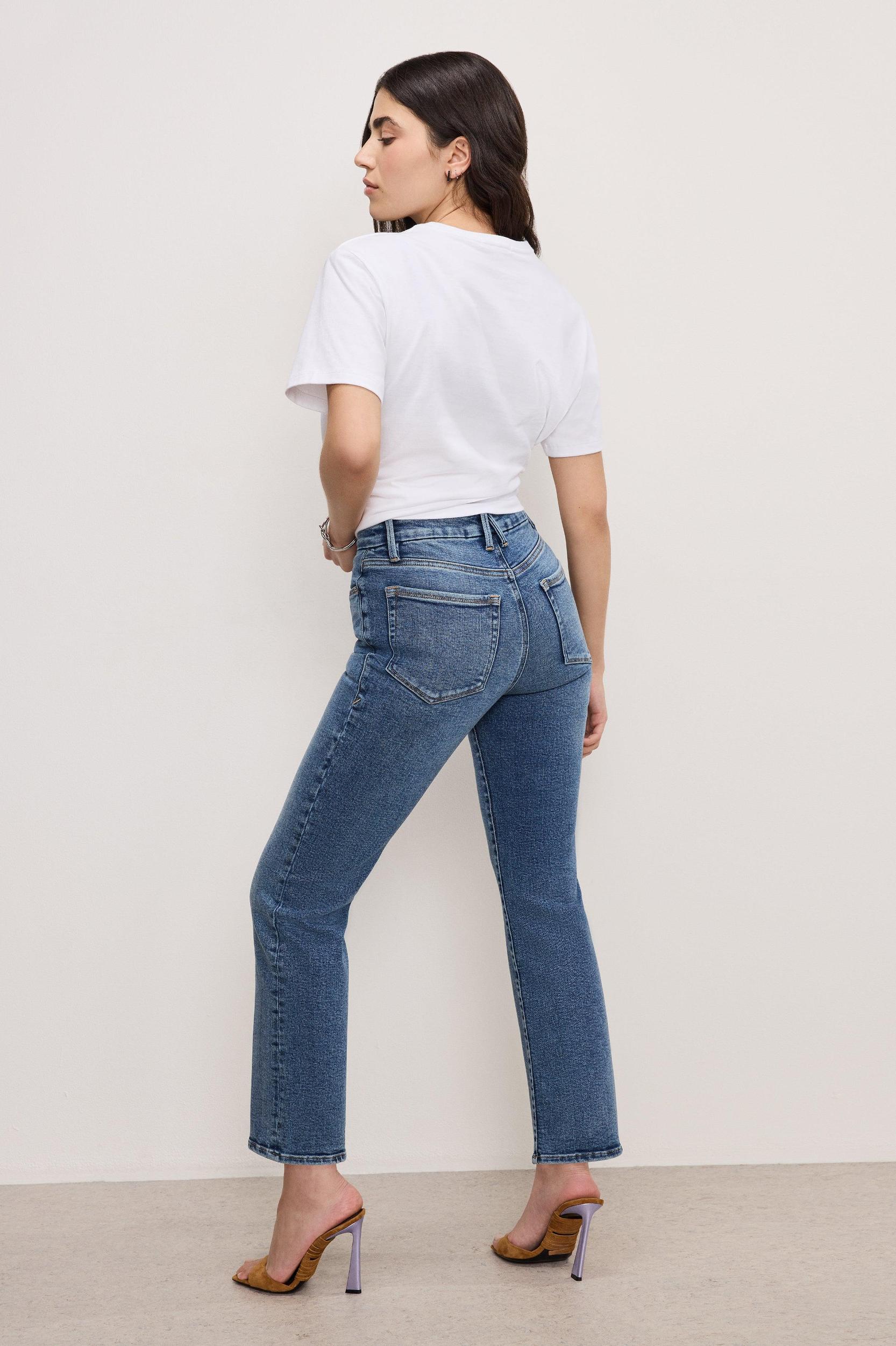 GOOD PETITE STRAIGHT COMPRESSION JEANS | INDIGO254 Product Image