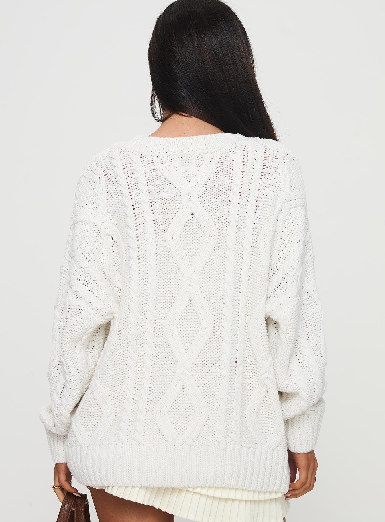 Anaya Oversized Sweater White Product Image