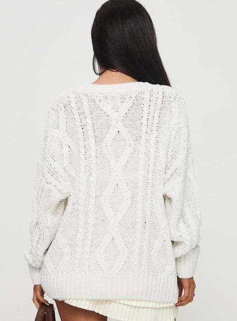Anaya Oversized Sweater White Product Image