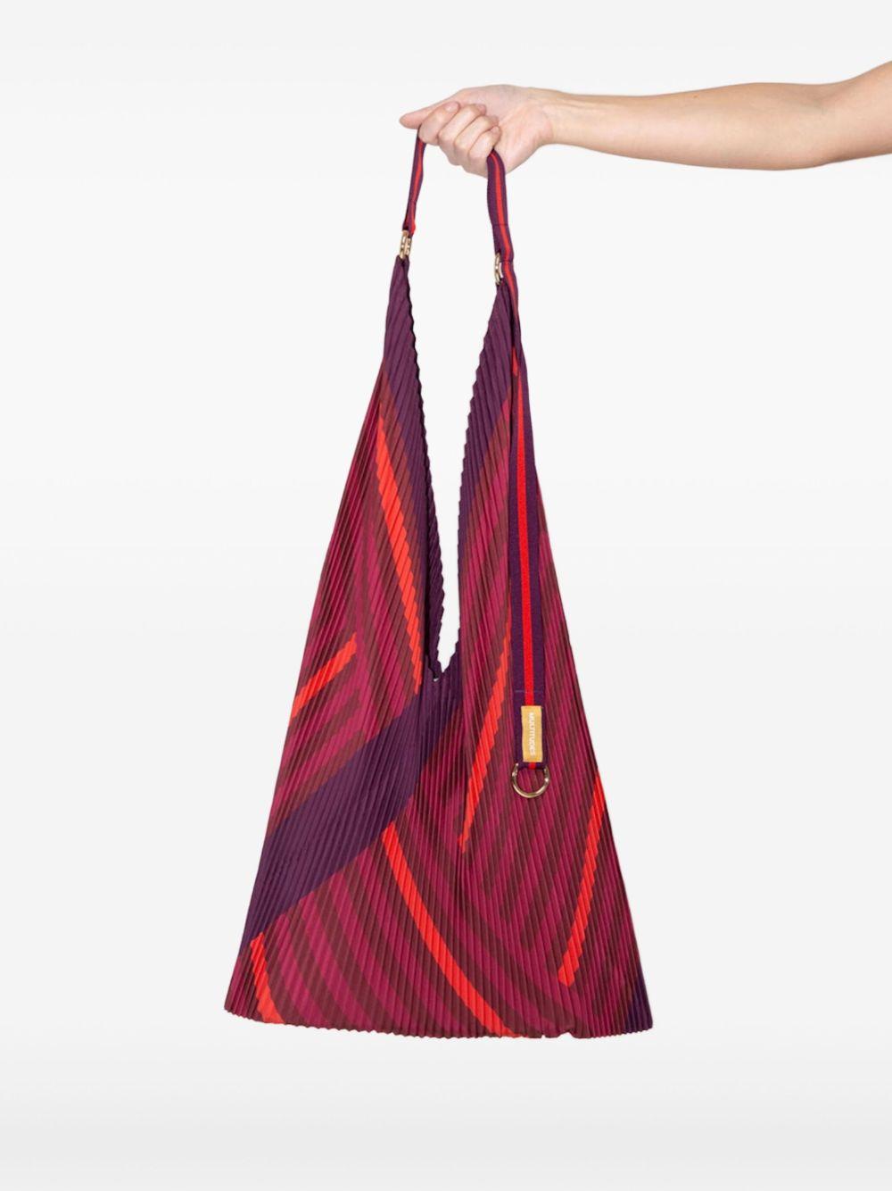 pleated striped-pattern tote bag Product Image