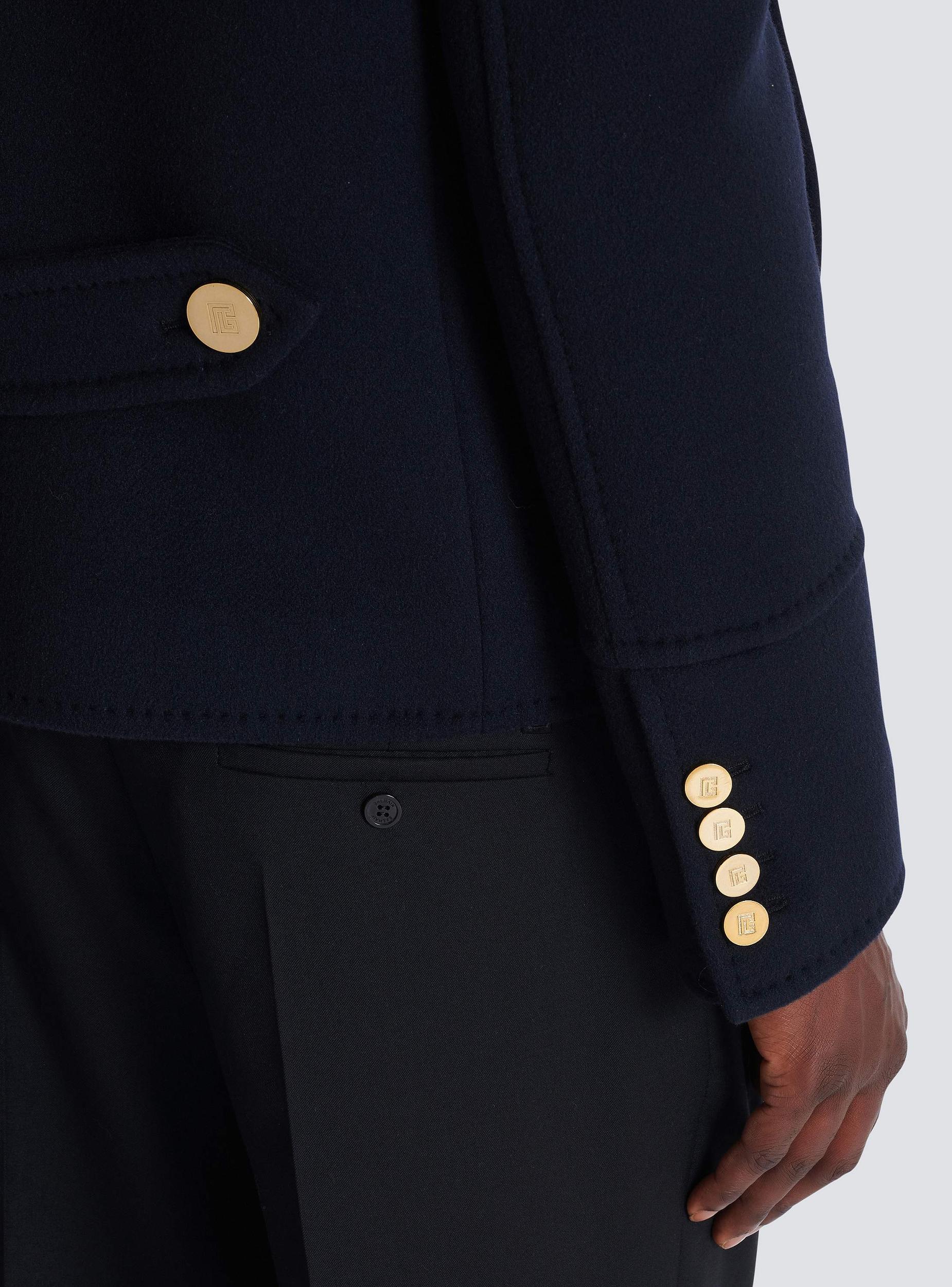 Cropped wool reefer jacket Product Image