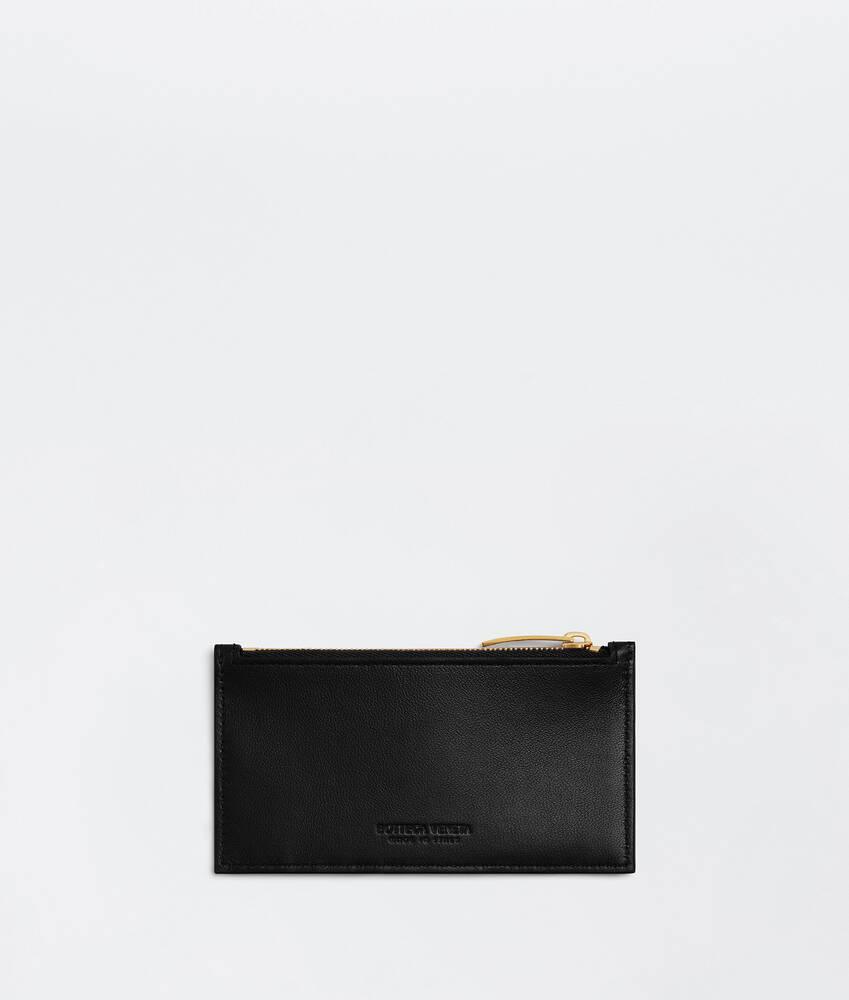 Women's Intrecciato Zipped Card Case in Black Product Image