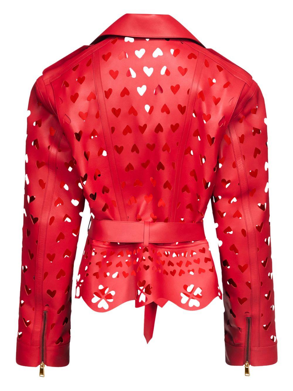 Laser-Cut Heart leather jacket Product Image