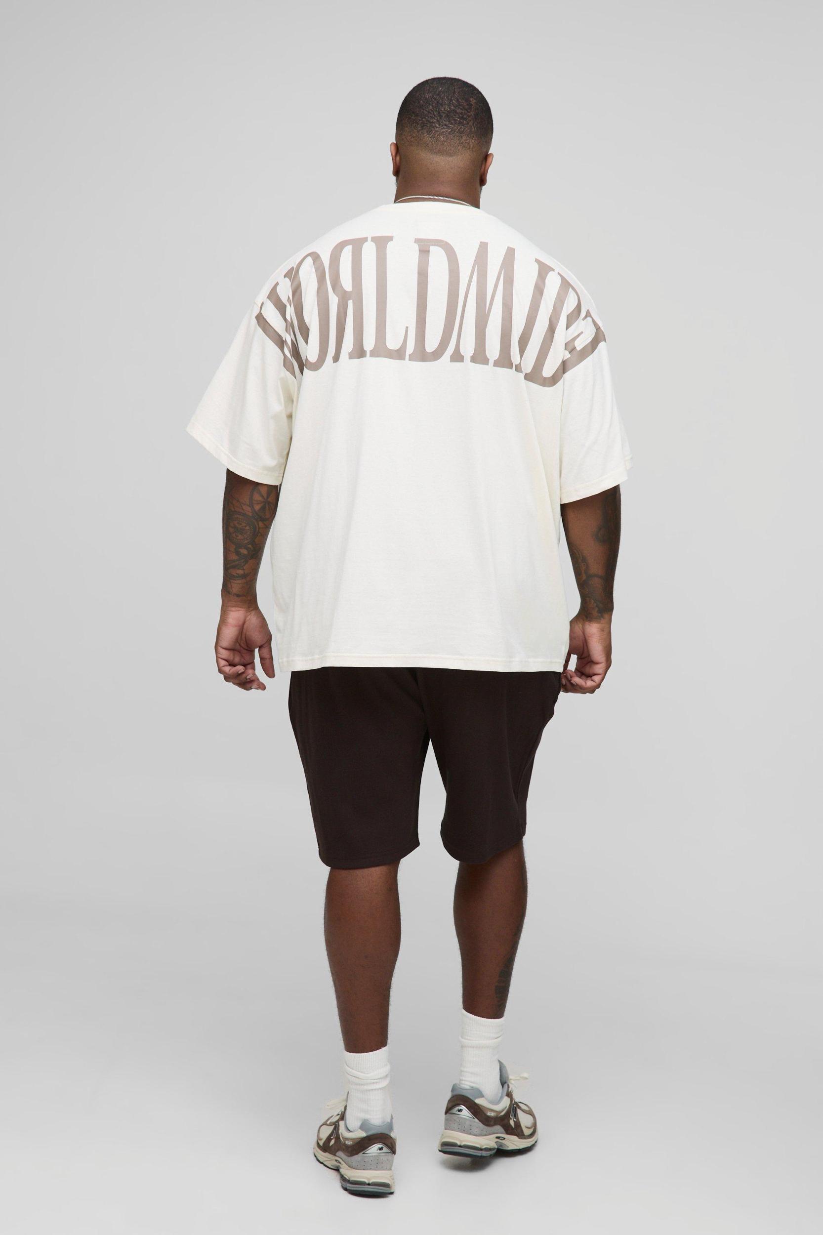 Plus Loose Fit Rib Sweat Shorts | boohooMAN USA Product Image