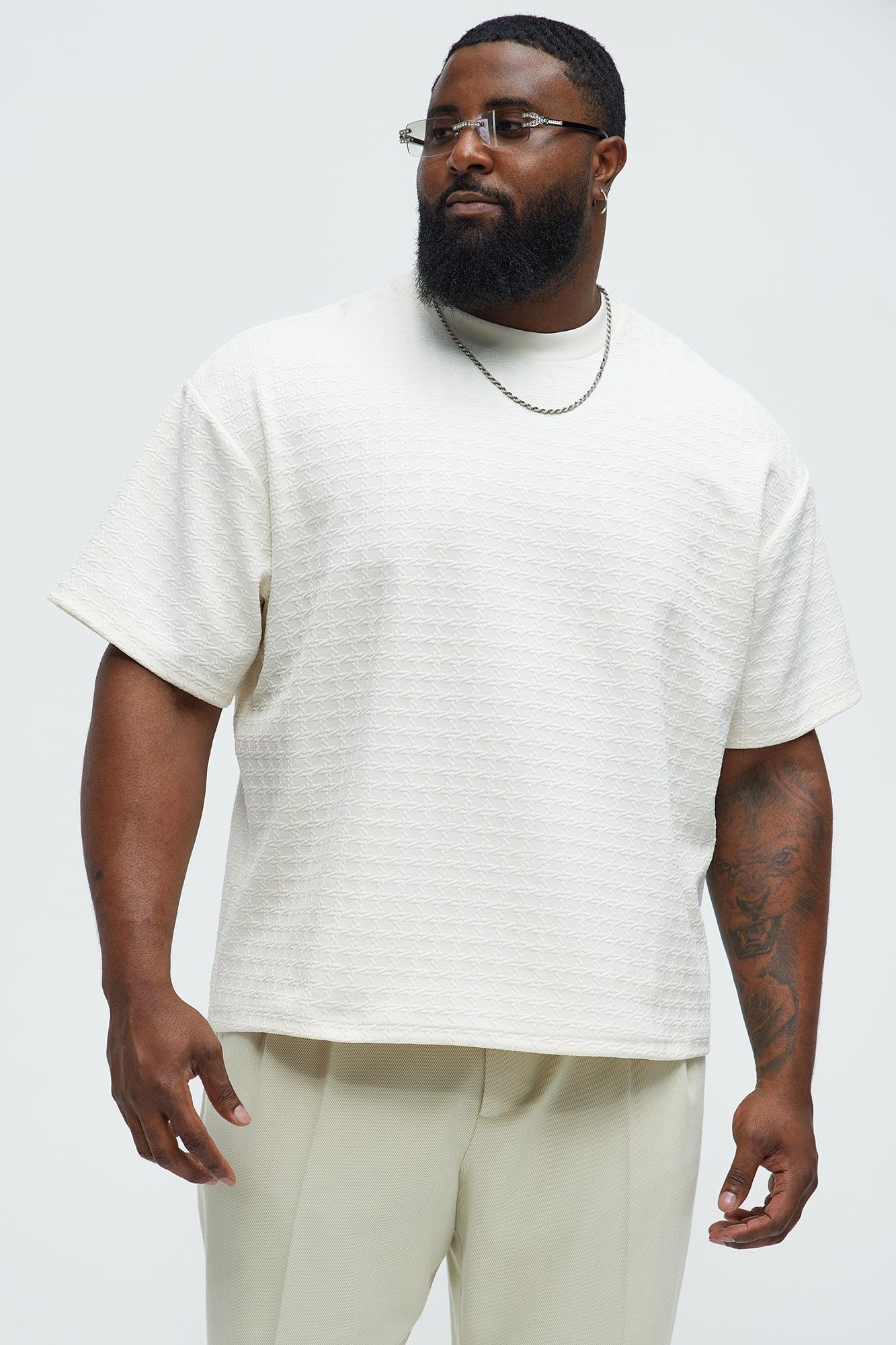 8 AM Textured Short Sleeve Tee - Off White Product Image