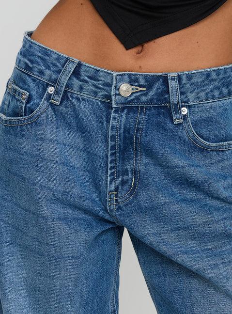 Serenitia Mid Rise Straight Leg Jeans Mid Blue Wash Tall Product Image