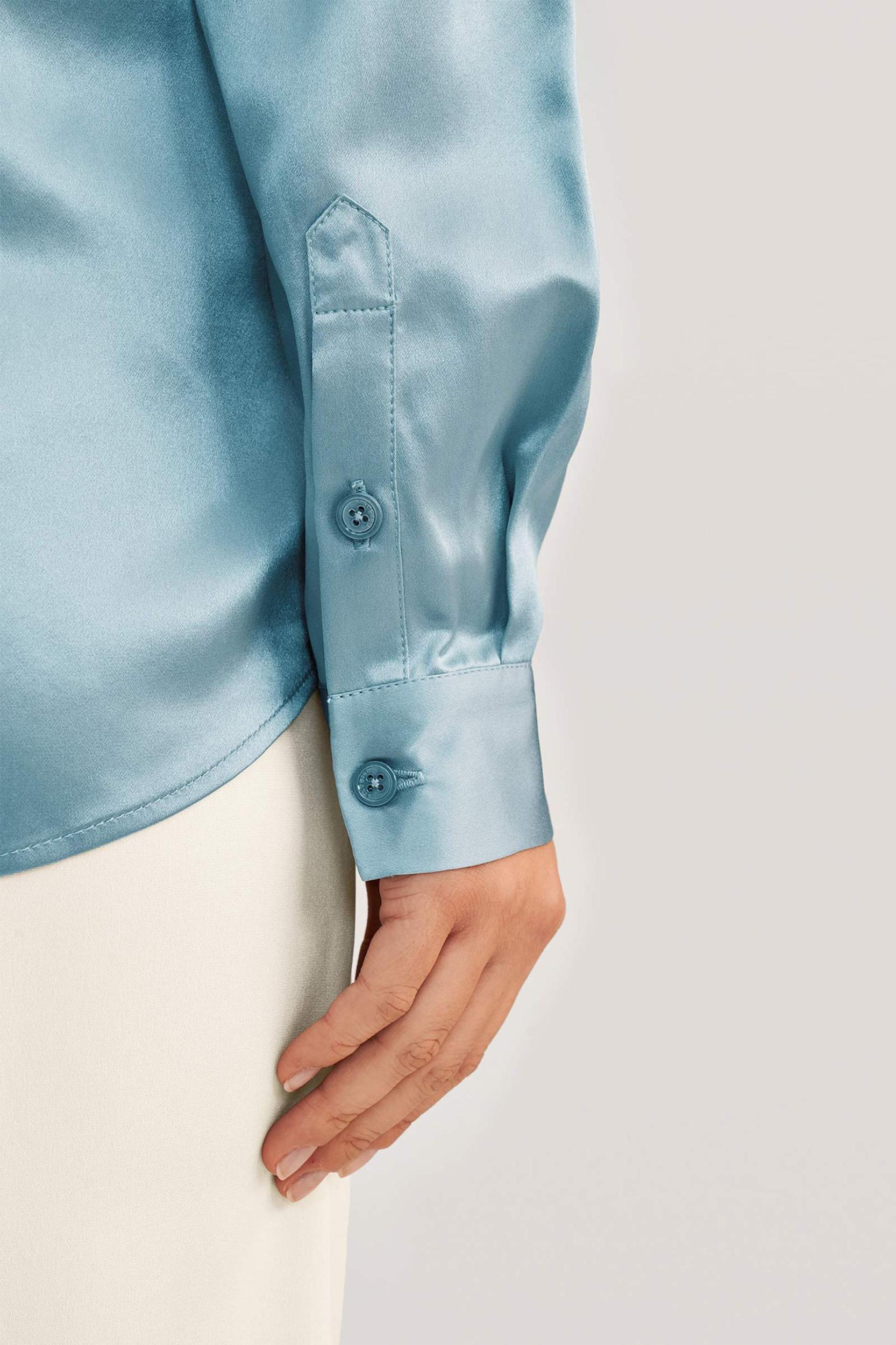 LILYSILK Silk Shirt Women - Dark Gray Mulberry Silk - Non-Toxic Dyes Concealed Mother-Of-Pearl Buttons Blouse Petite M Product Image