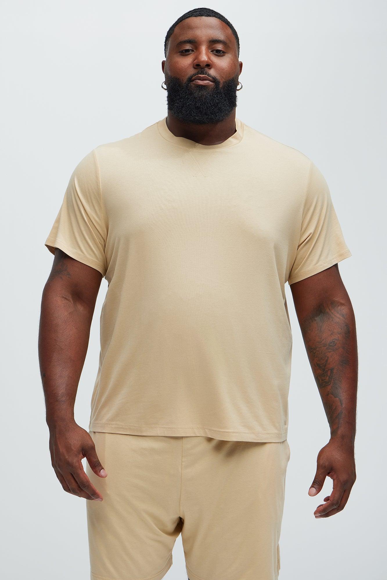 Essential Modal Lounge Short Sleeve Tee - Khaki Product Image
