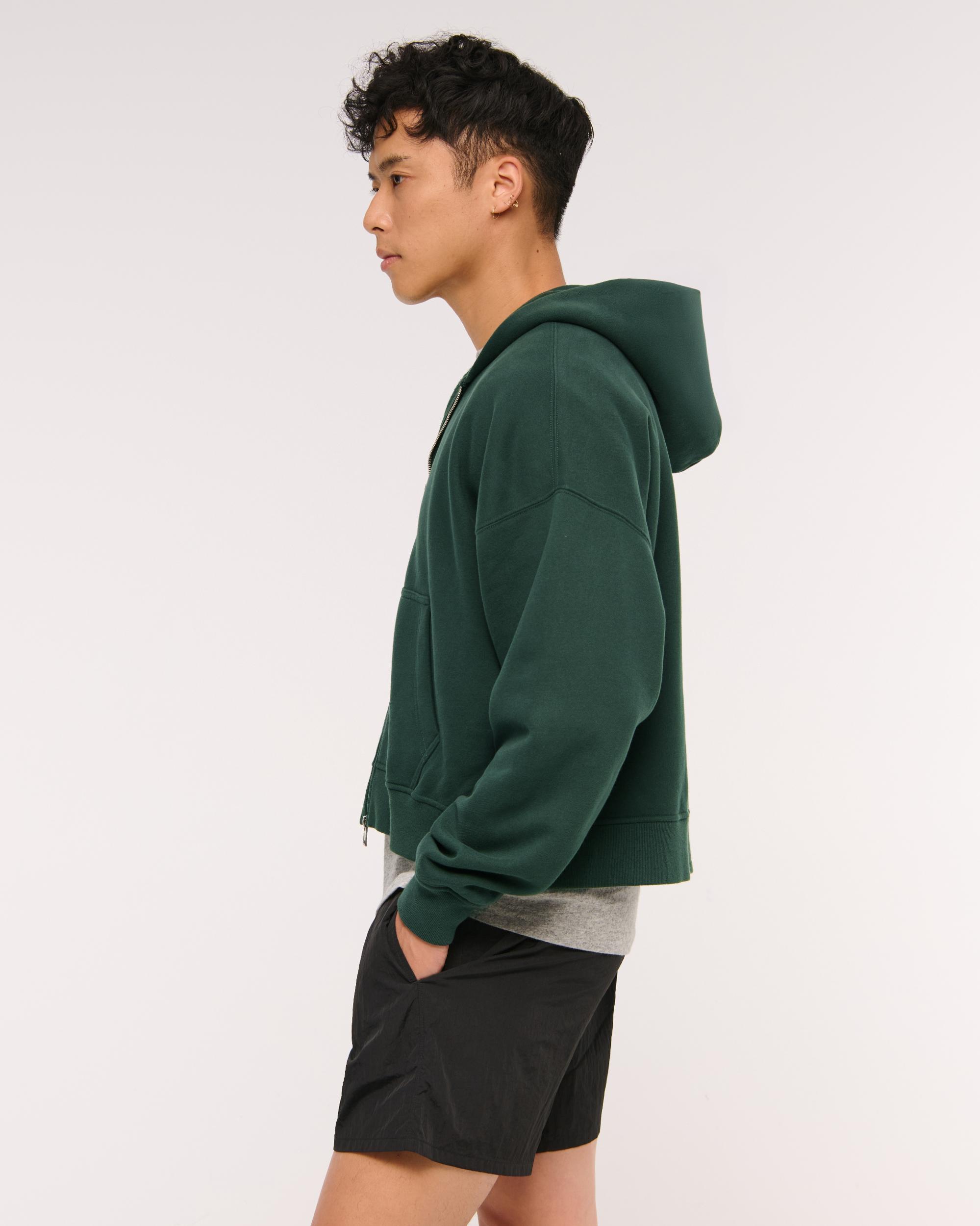 Cropped Essential Full-Zip Hoodie Product Image