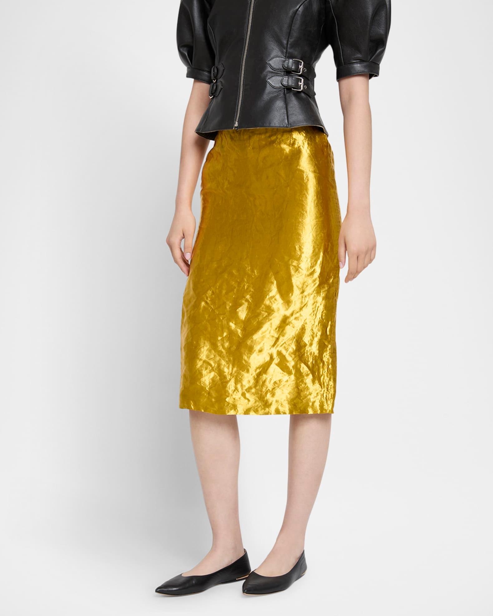 Manuela Crushed Silk Slip Skirt Product Image