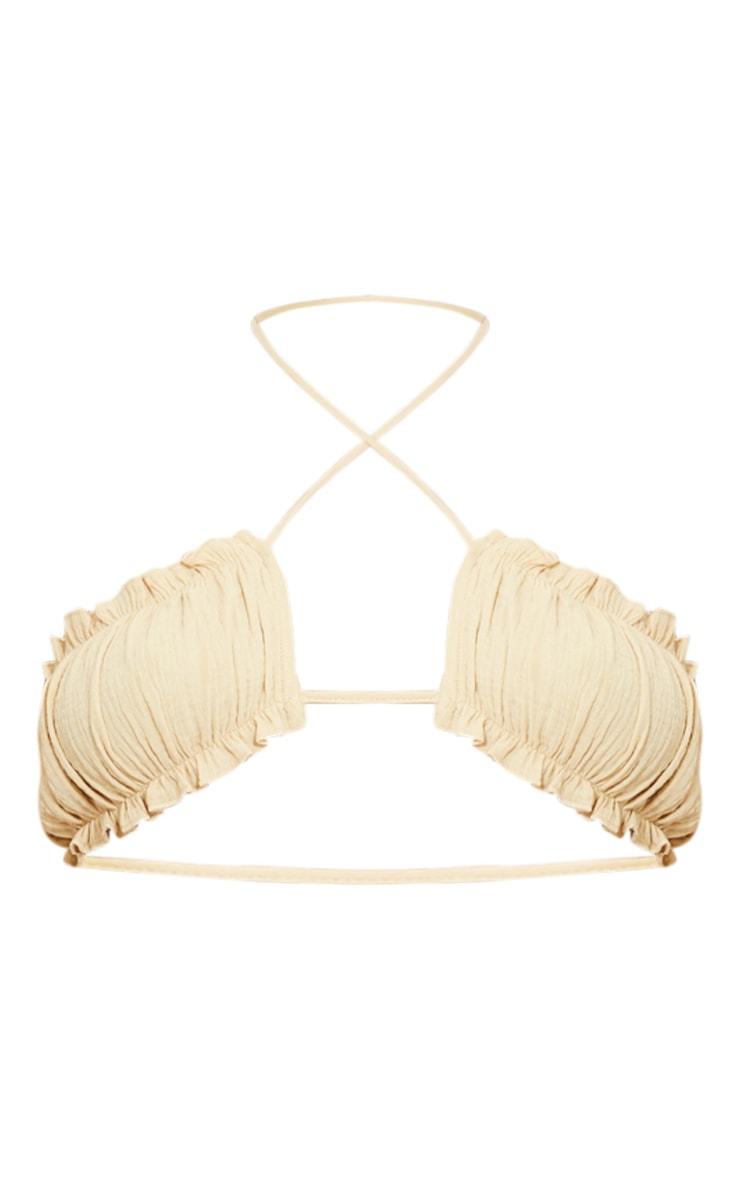 Stone Cross Front Ruched Cup Strappy Bralet Product Image