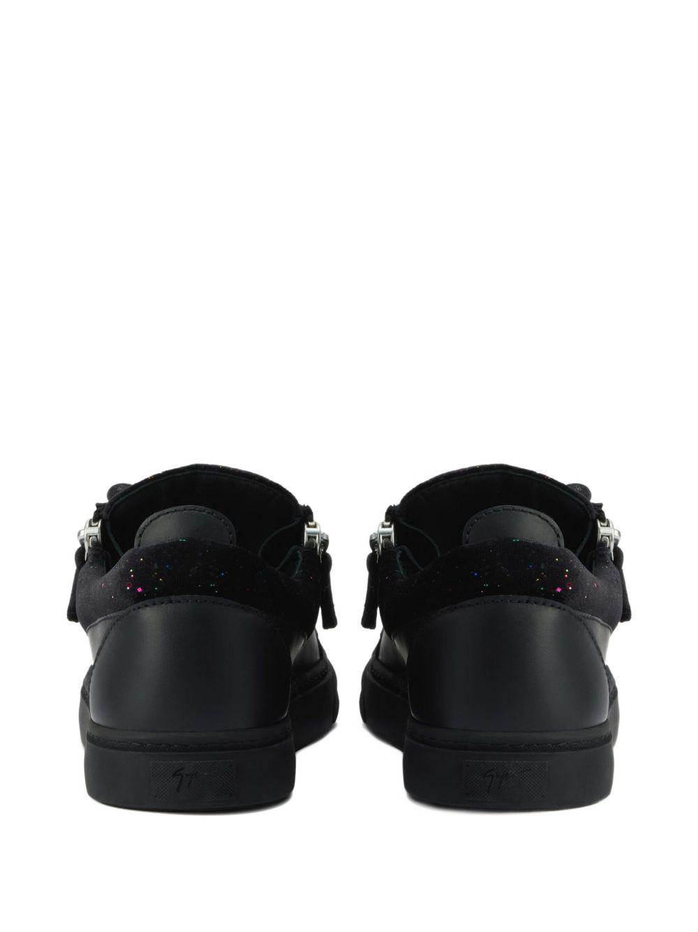 zip-detail glitter low-top sneakers Product Image