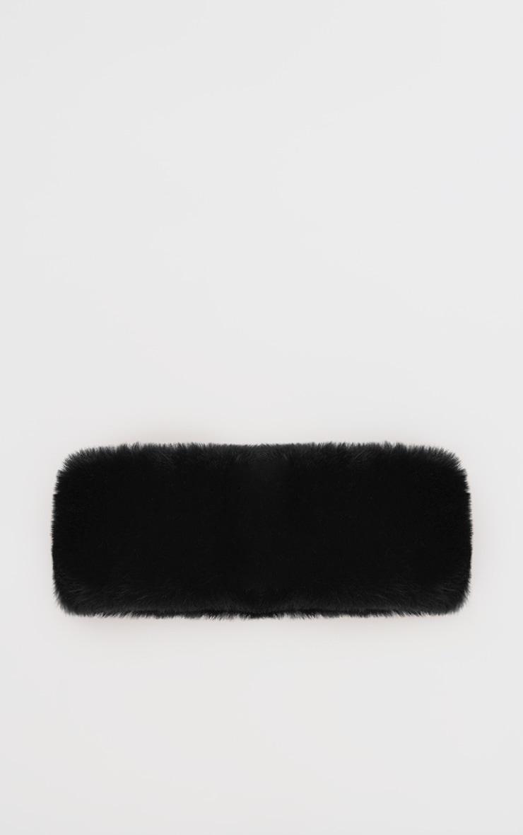 Black Faux Fur Bubble Headband Product Image