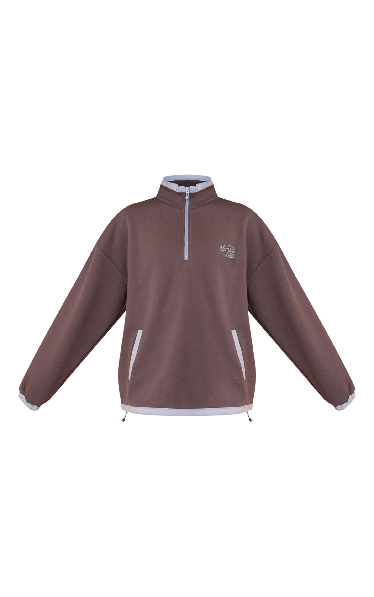 Cream Contrast Binding Zip Up Fleece  Product Image