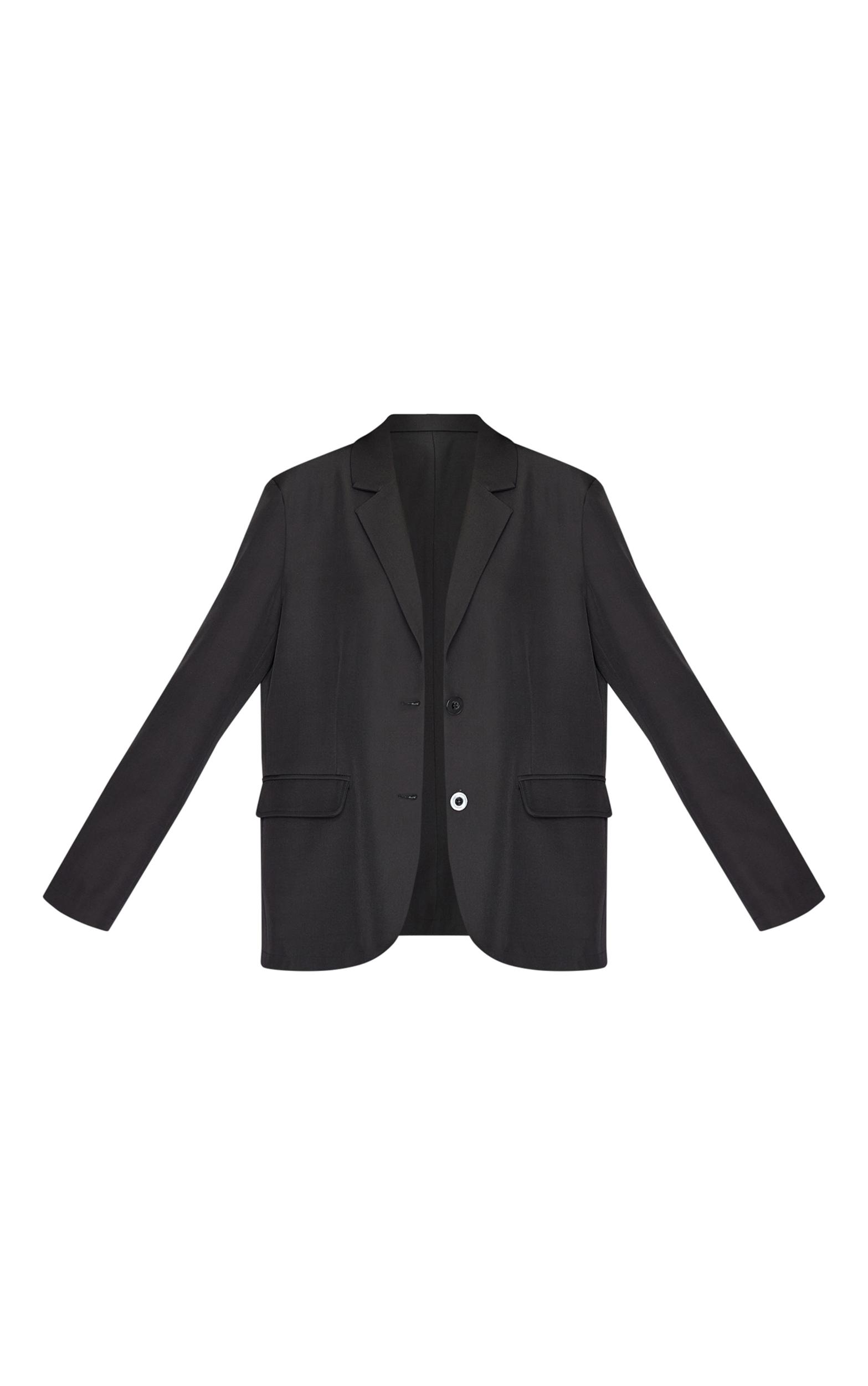Tall Black Seam Detail Structured Oversized Blazer Product Image