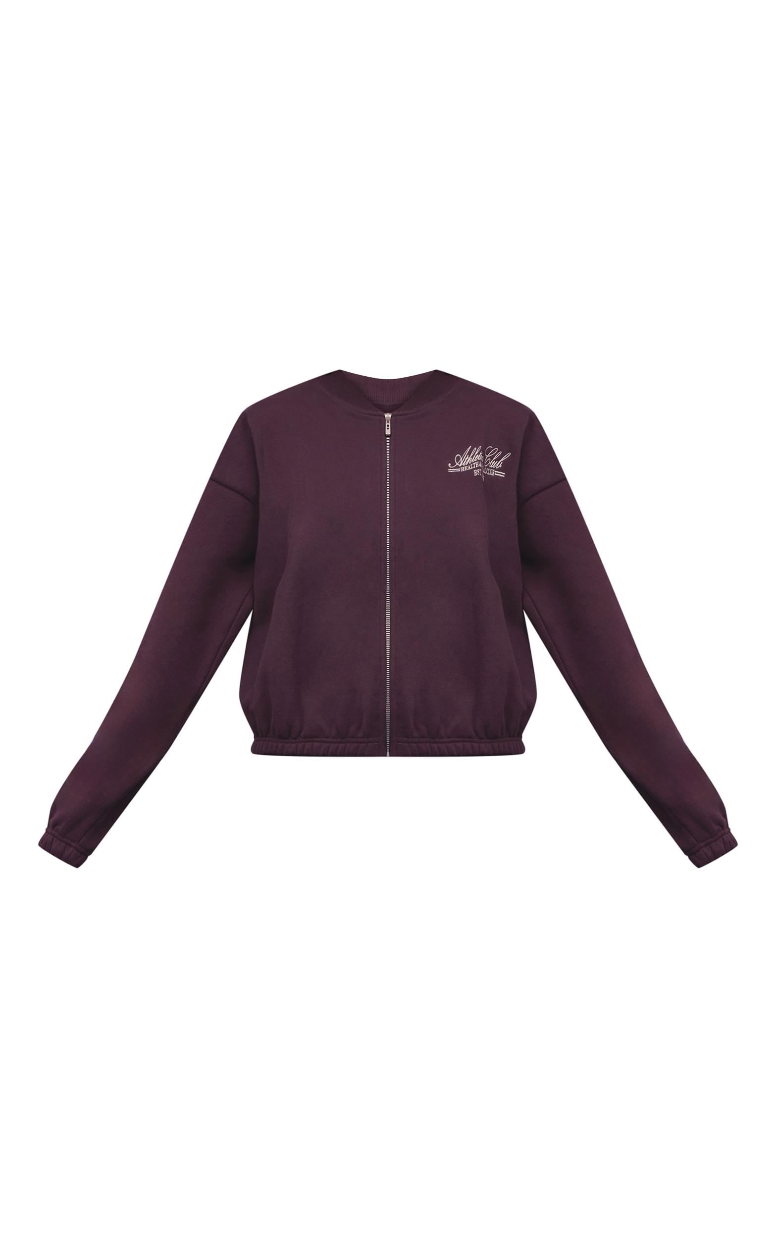 Plum Athletics Club Cotton Fleece Bomber Jacket Product Image