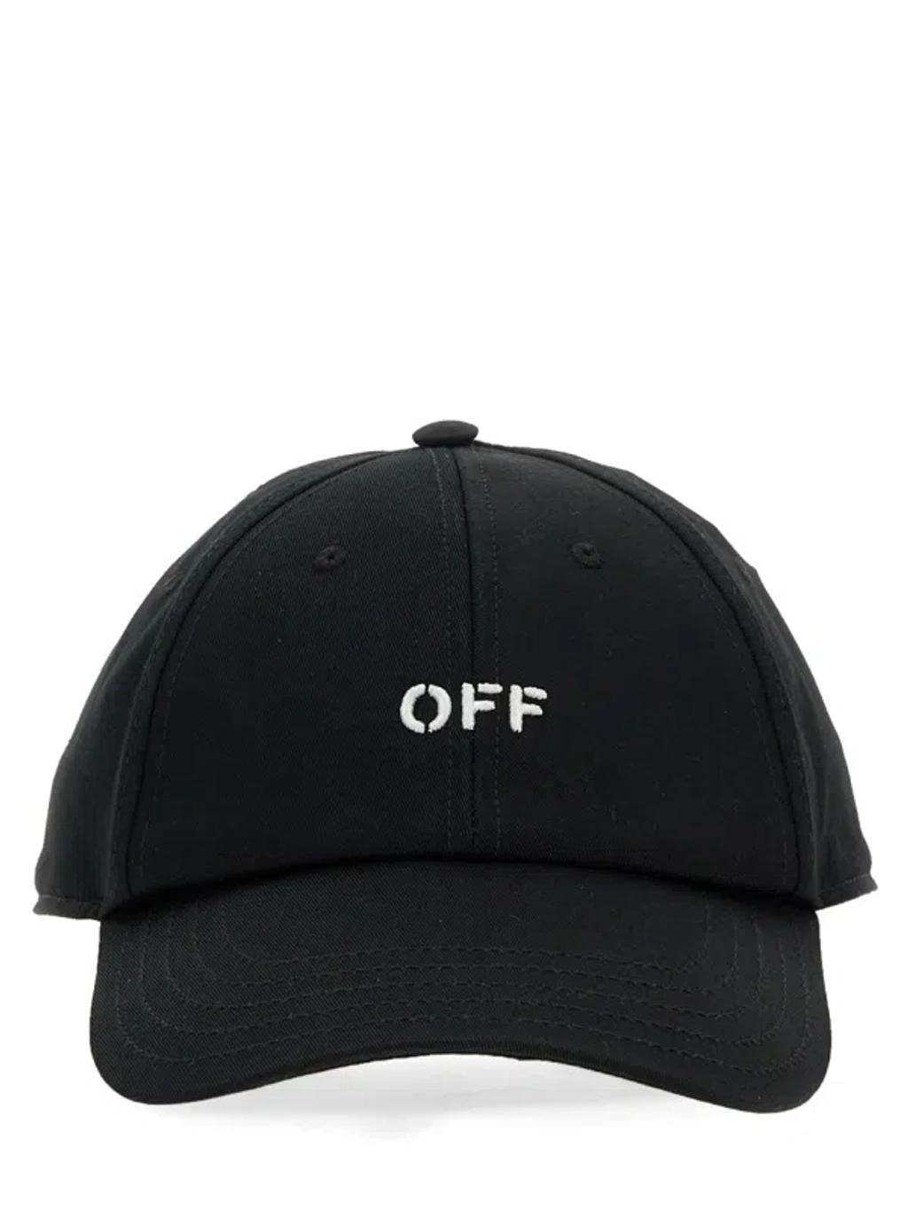 OFF-WHITE Logo-embroidered Baseball Cap With Curved Peak In Black Product Image