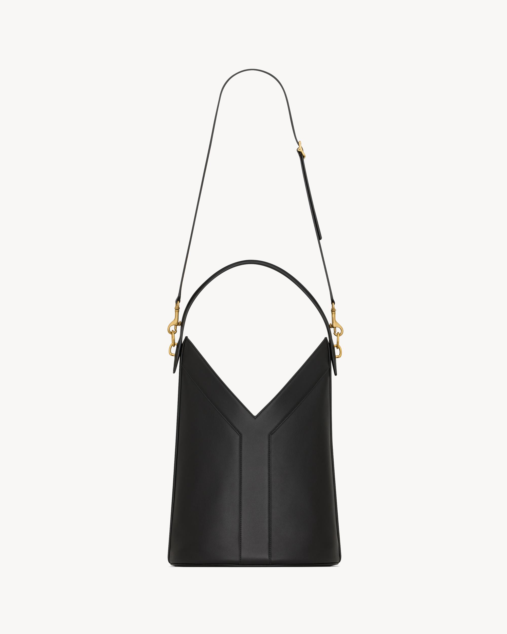 Y top-handle bucket in leather Product Image