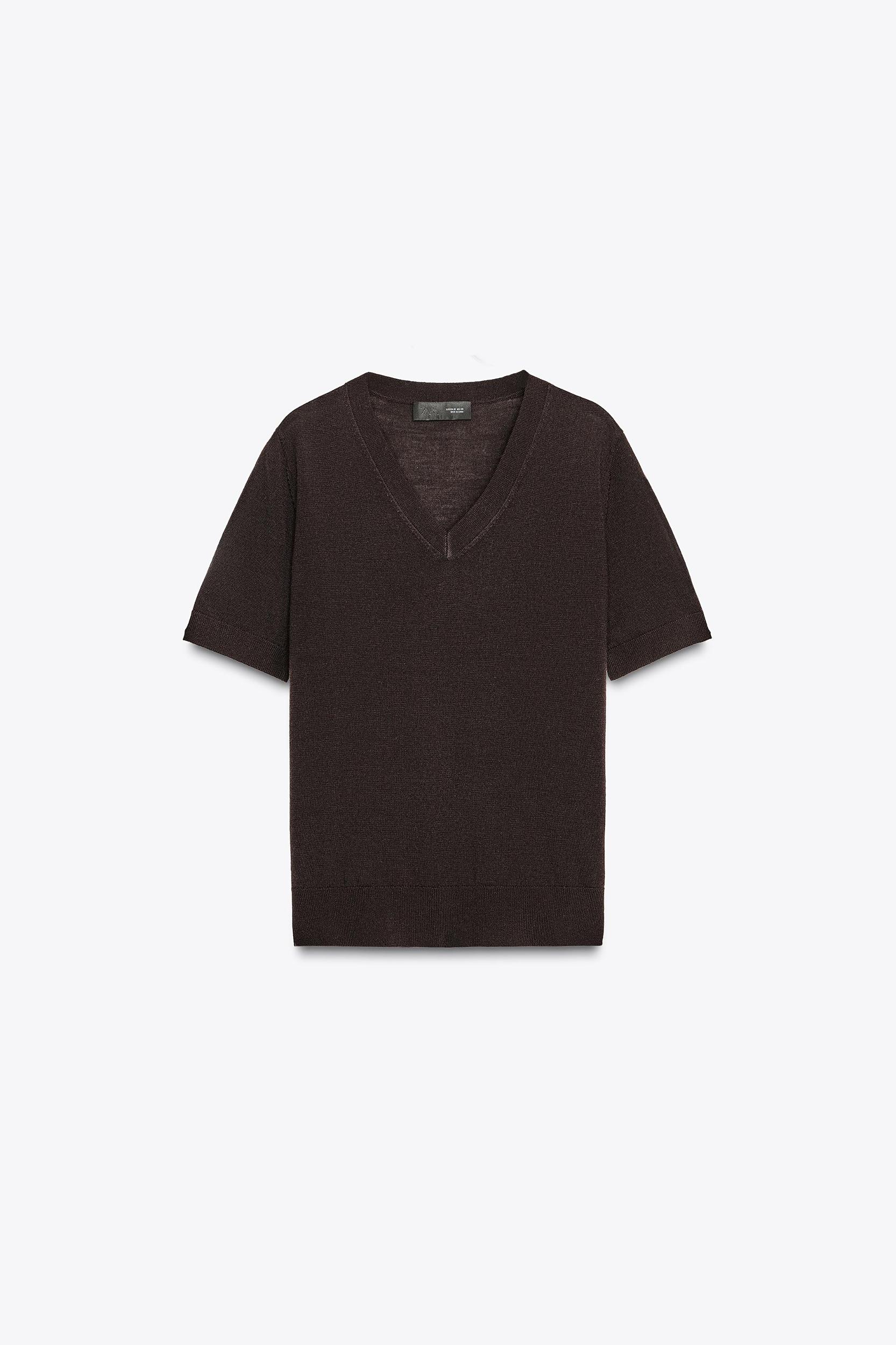 100% WOOL SHORT SLEEVE TOP Product Image