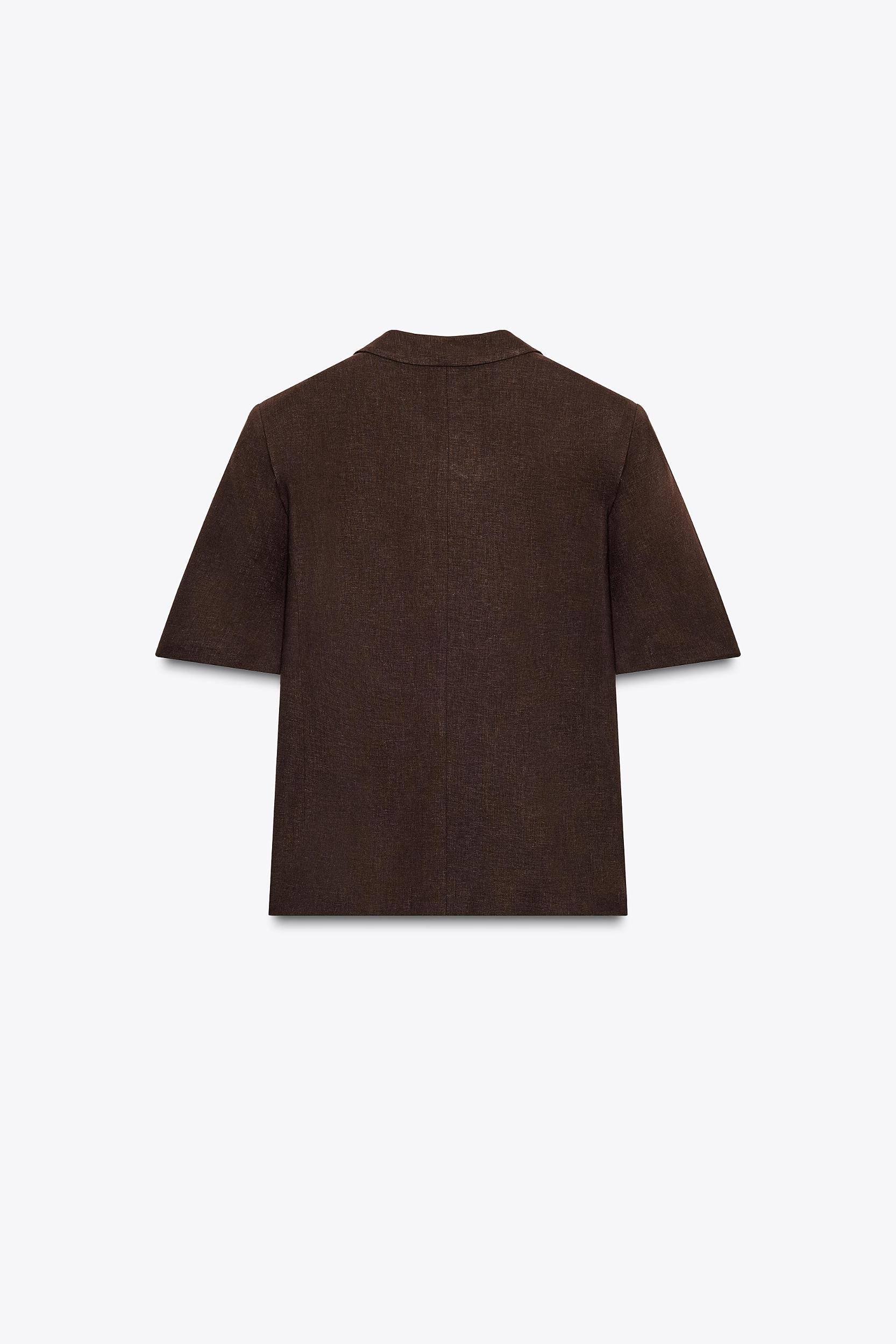 SHORT SLEEVE LINEN BLAZER Product Image