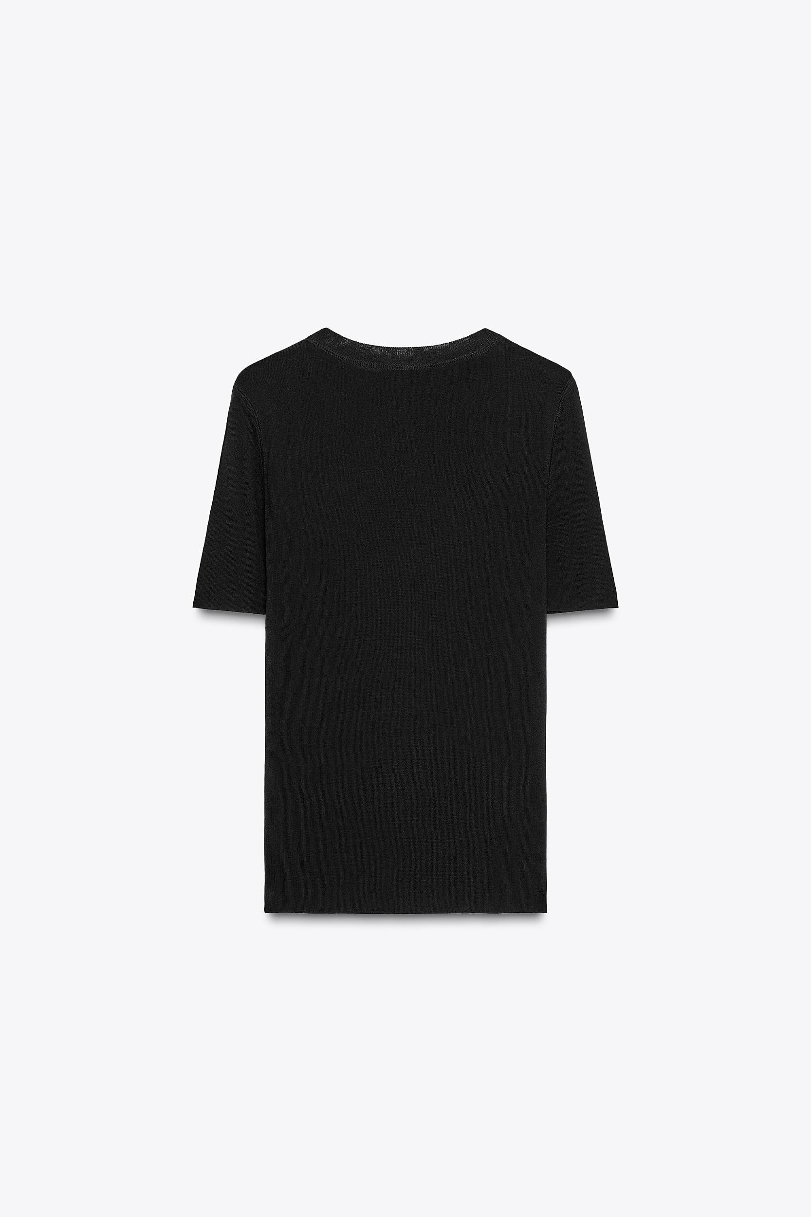 SHORT SLEEVE KNIT TOP Product Image