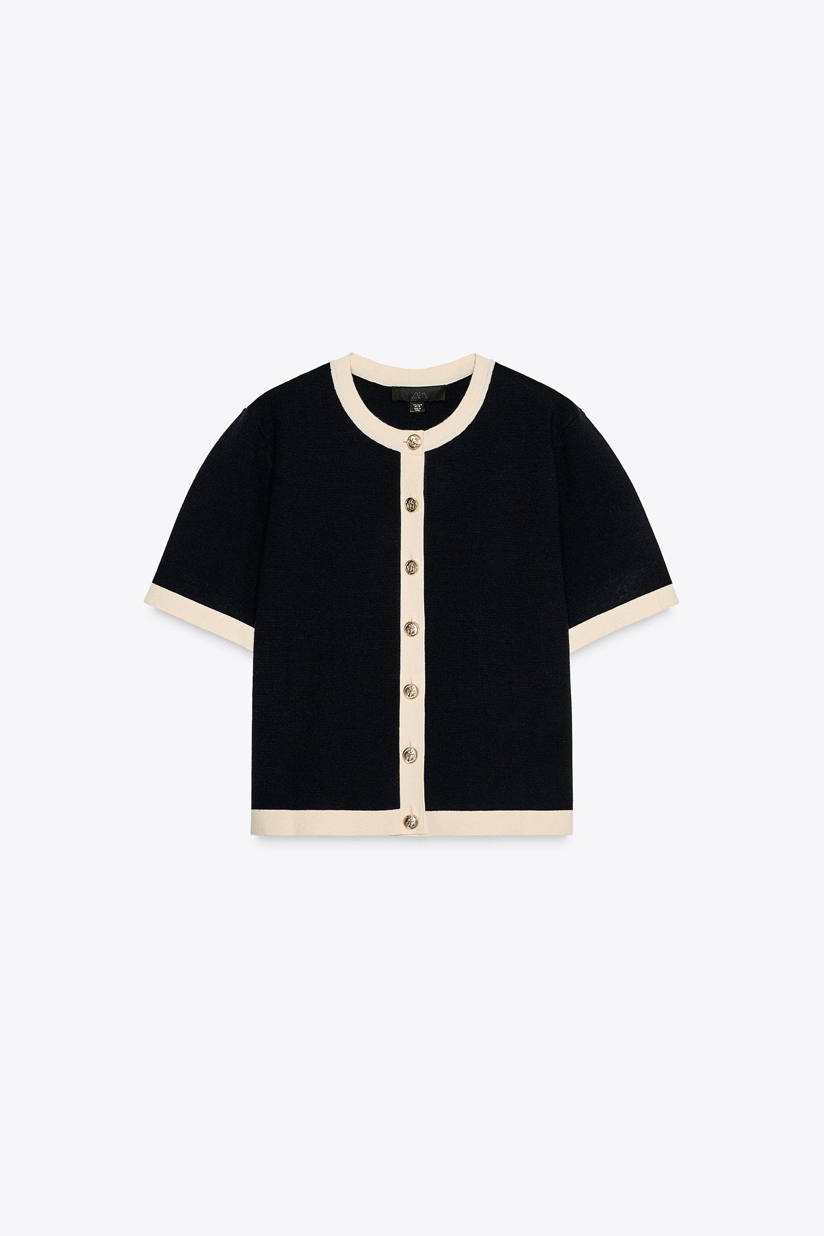 KNIT CARDIGAN WITH SHORT SLEEVES Product Image