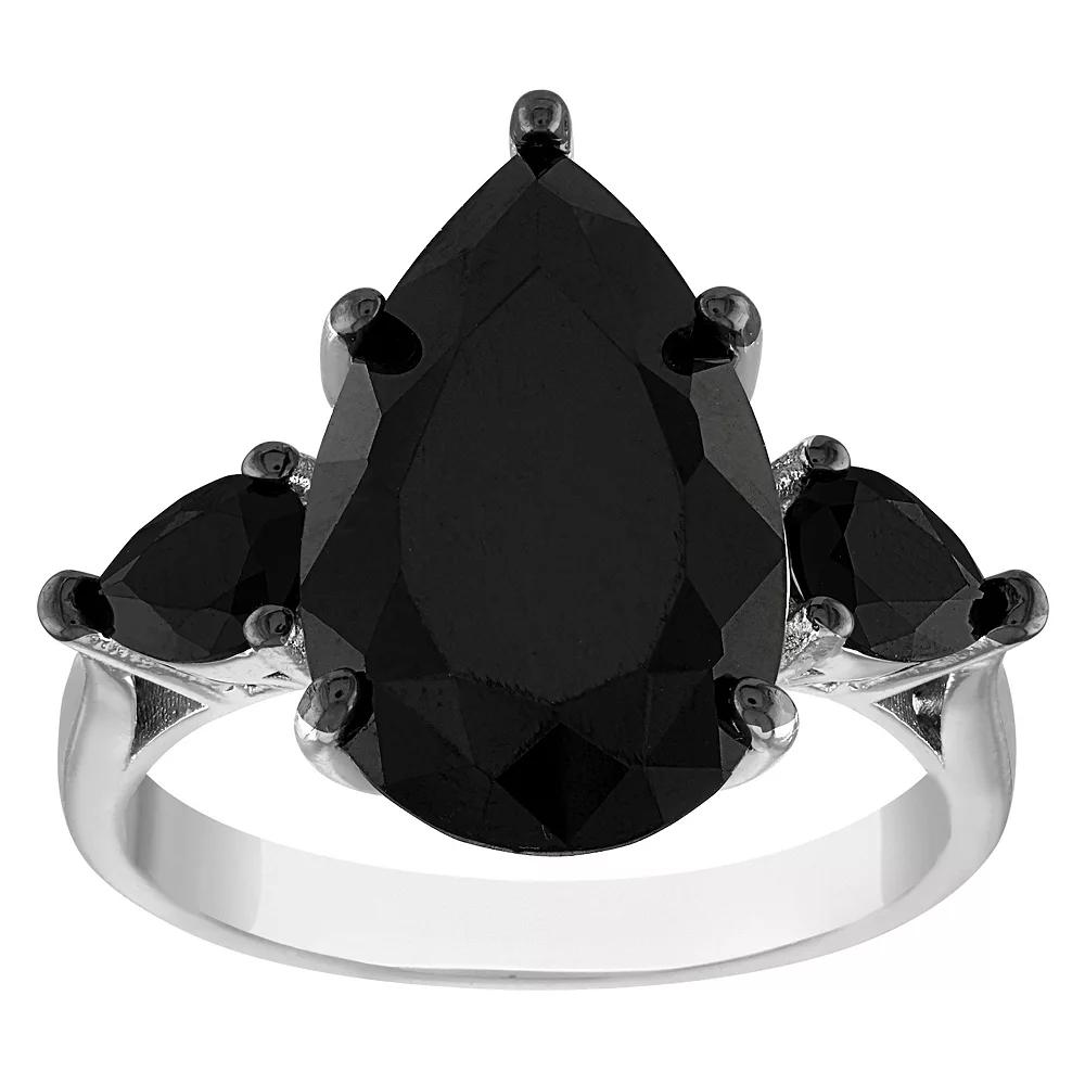 Designs by Gioelli Sterling Silver Black Spinel Ring, Women's, Size: 7 Product Image