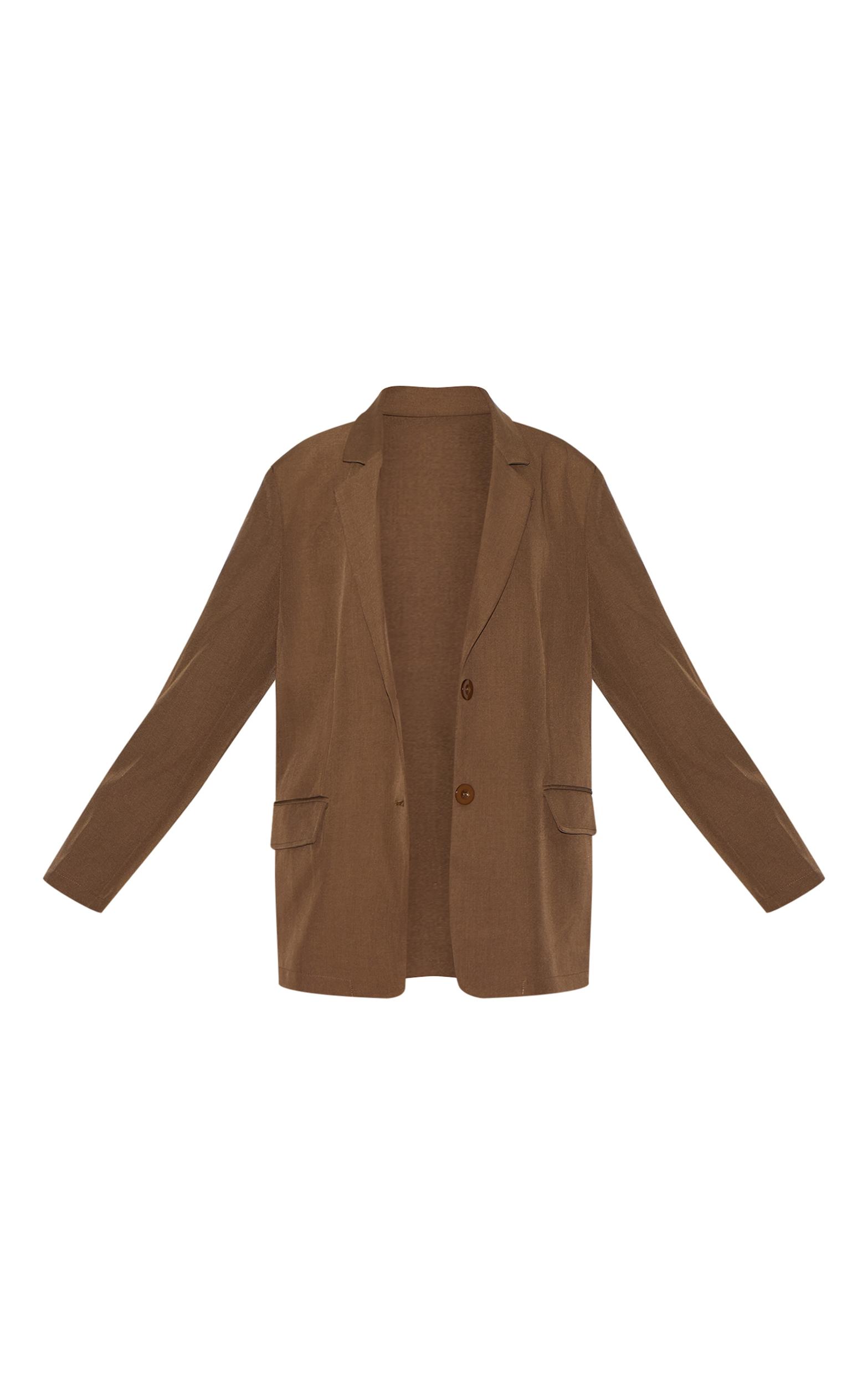 Taupe Seam Detail Structured Oversized Blazer Product Image