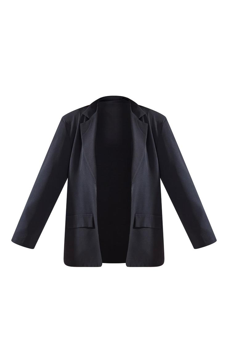  Chocolate Faux Suede Longline Blazer Product Image