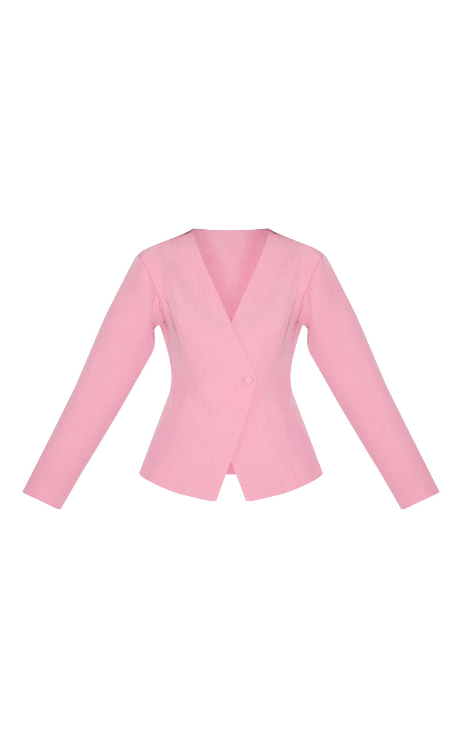 Grey Drapey Melange Fitted Blazer Product Image