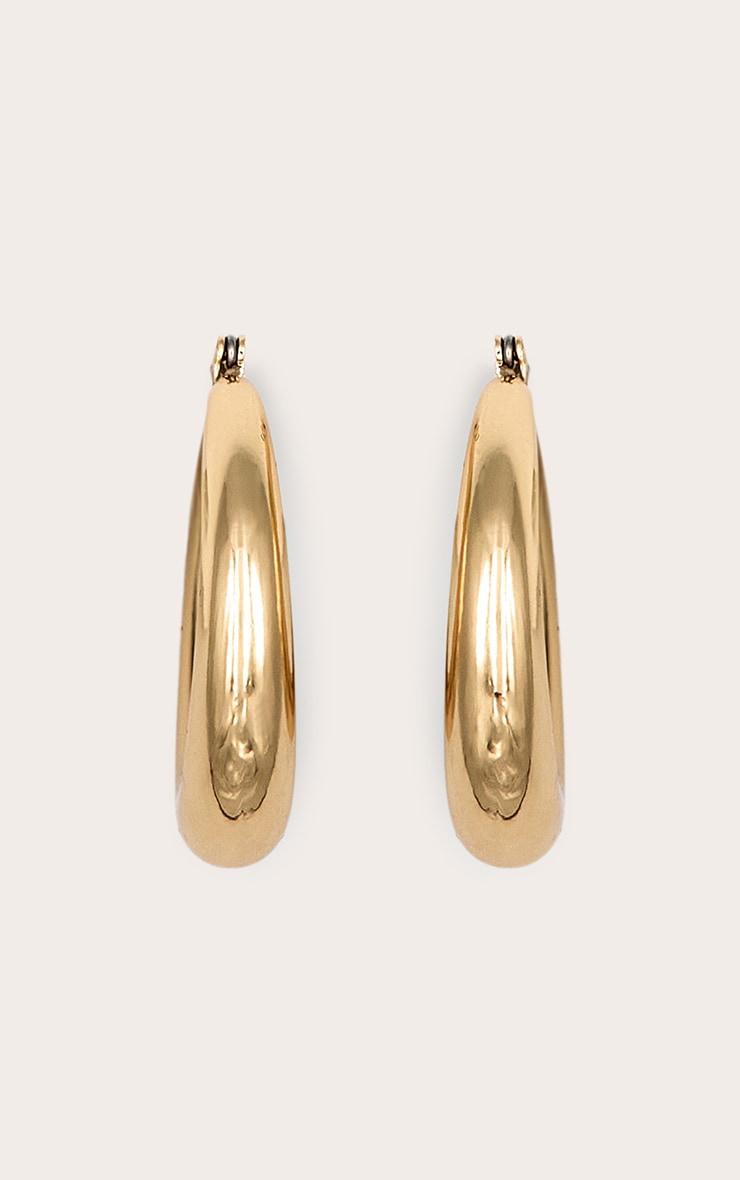 Gold Hoop Circular Earrings Product Image