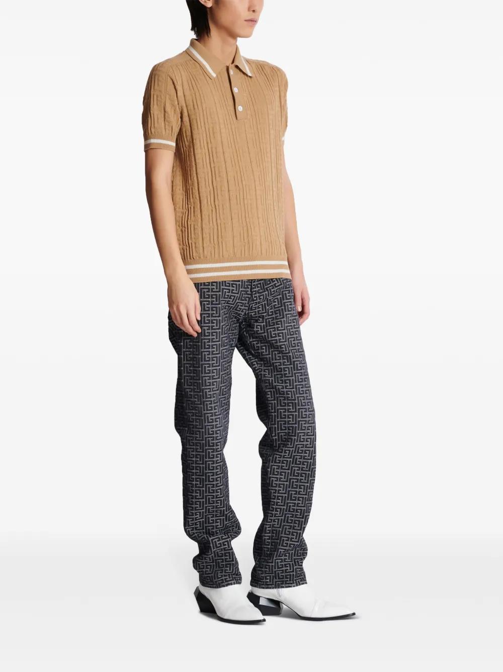 monogram-jacquard polo shirt Product Image