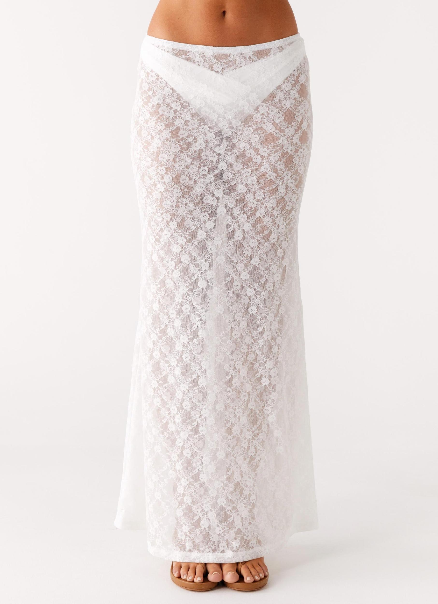 Jaz Lace Maxi Skirt - White Product Image