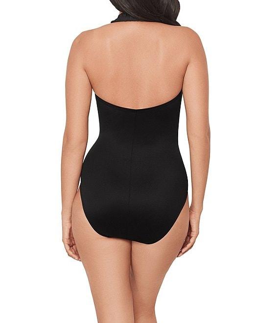 Miraclesuit Solid Razzle Dazzle Theia Plunge V-Neck One Piece Swimsuit Product Image