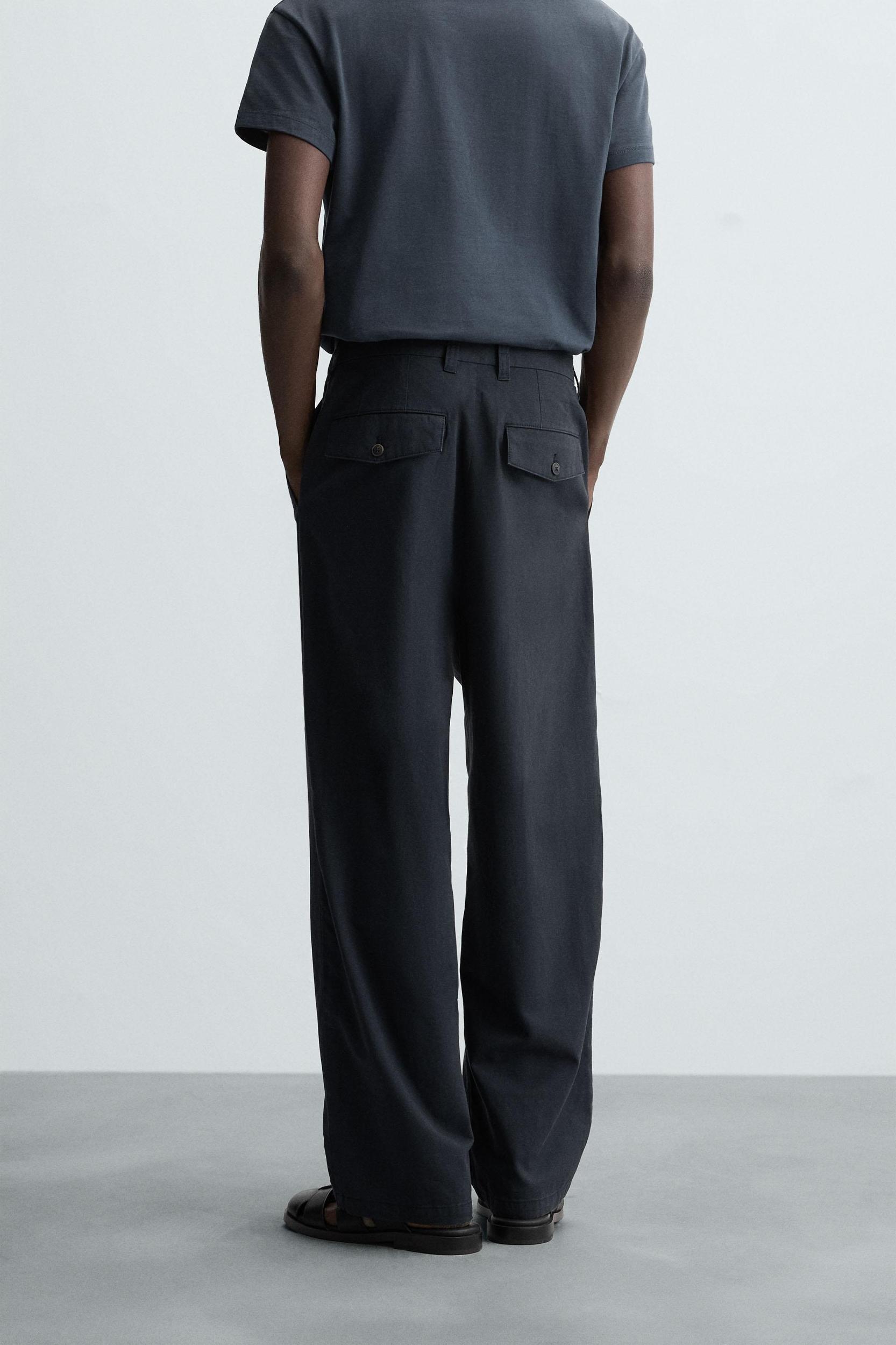 TEXTURED REGULAR FIT PANTS Product Image