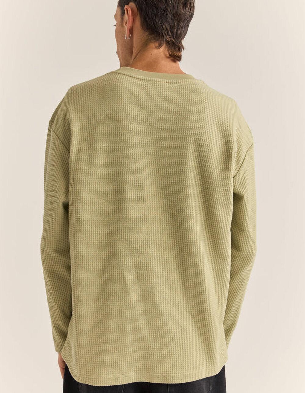RHYTHM Vintage Waffle Mens Long Sleeve Pocket Tee - FATIGUE Product Image