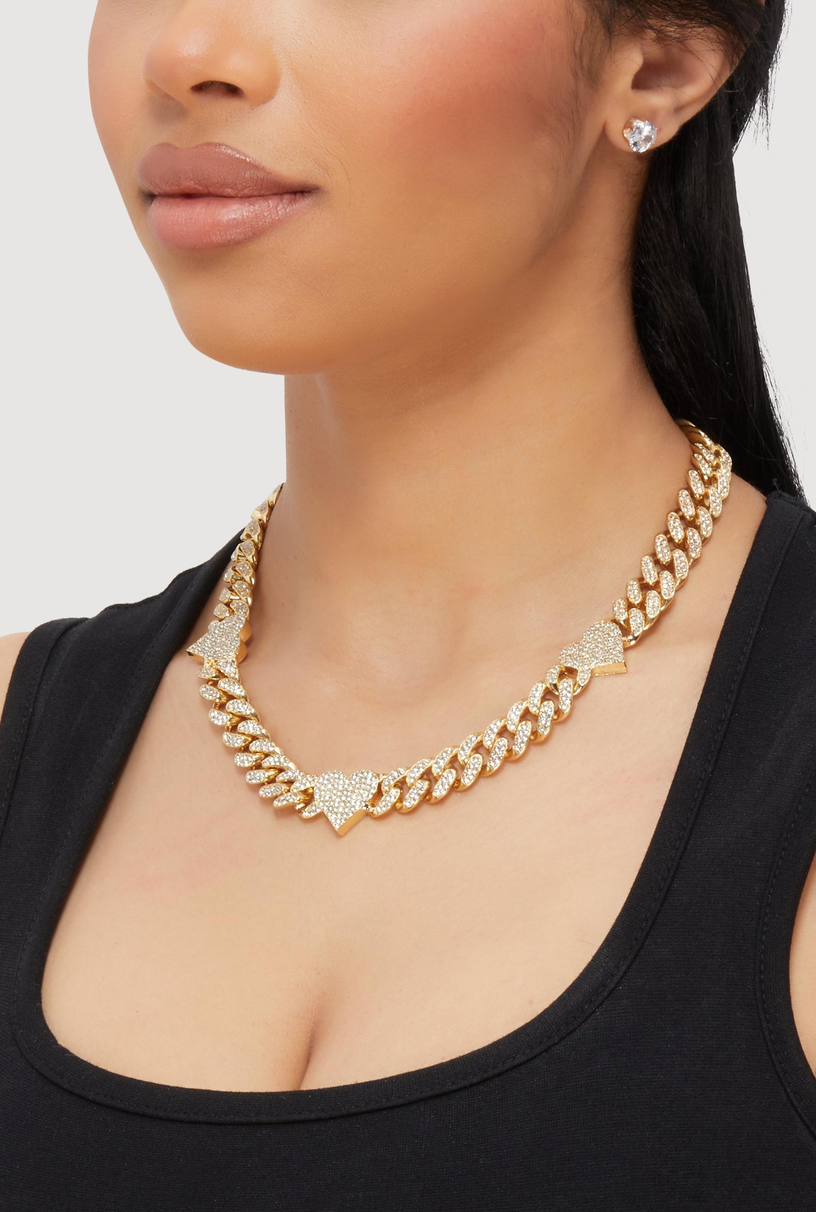 Cubic Zirconia Butterfly Necklace and Stud Earrings Unisex Product Image