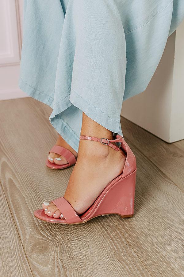 The Penelope Patent Wedge in Dark Blush Product Image