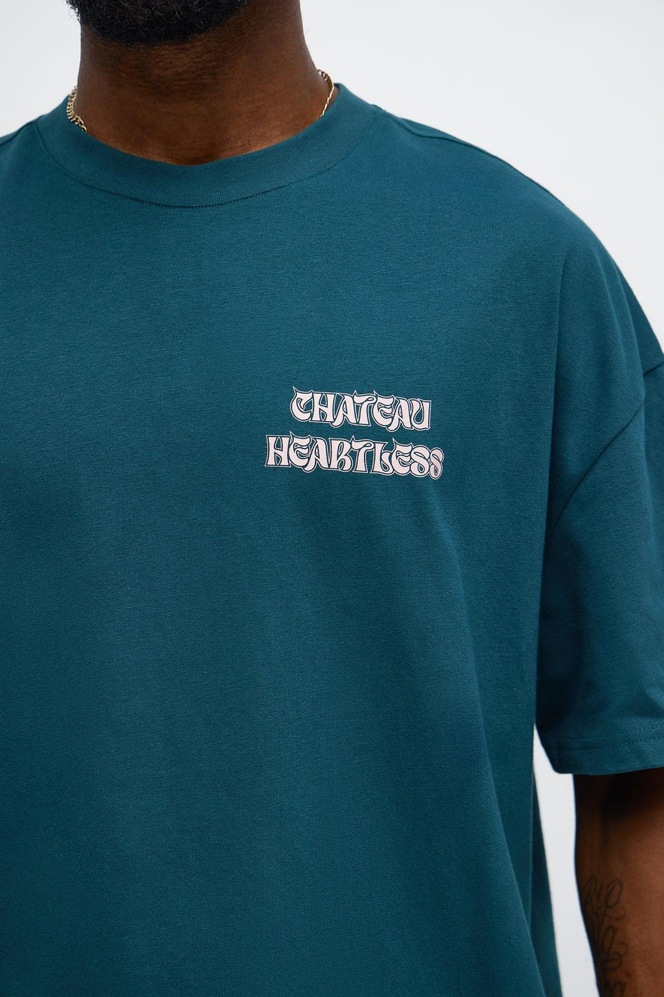 Oversized Chateau Printed Short Sleeve Tee - Teal/combo Male Product Image