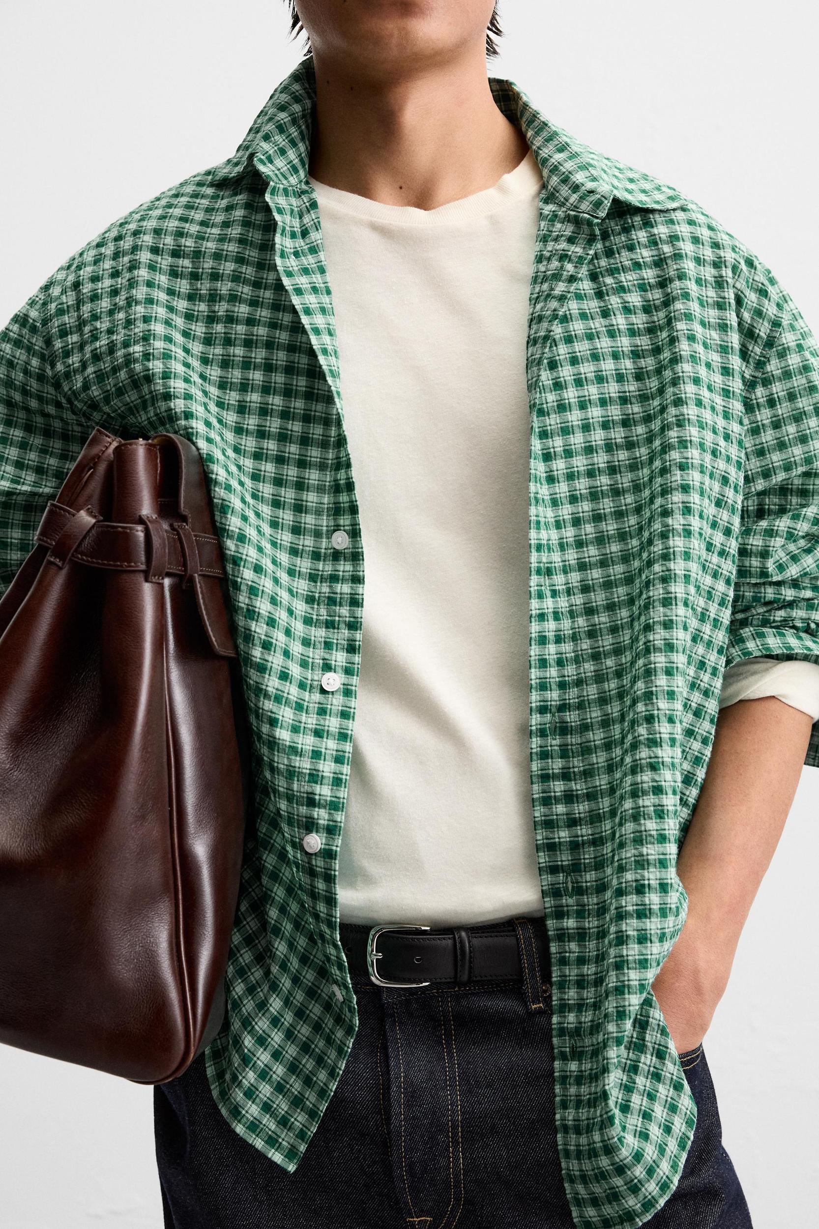 TEXTURED PLAID SHIRT Product Image