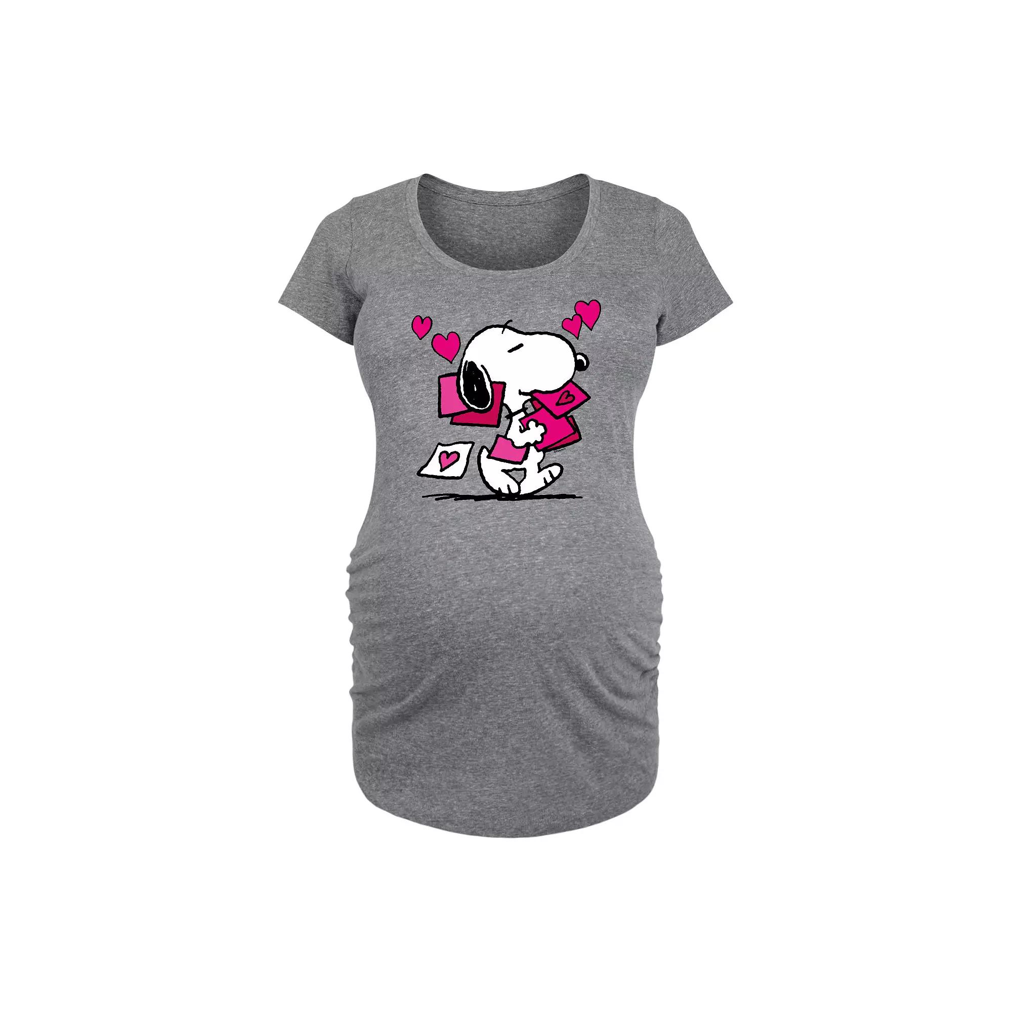 Maternity Peanuts Snoopy Valentine Cards Graphic Tee, Women's,  Product Image