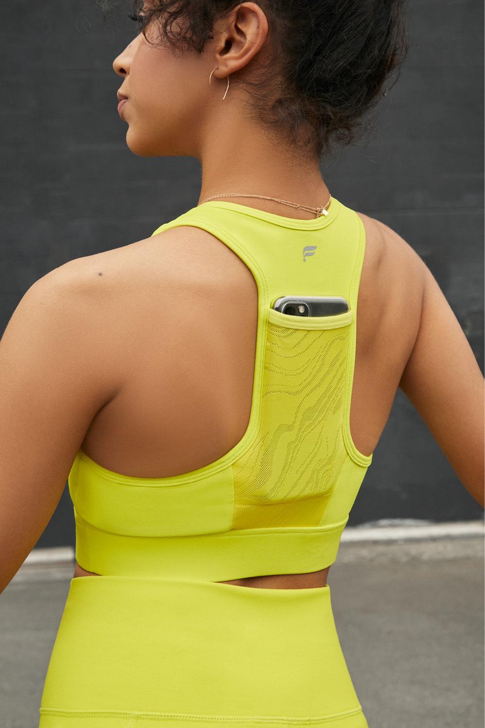 Fabletics Aja Shine High Impact Sports Bra Womens yellow plus Size 3X Product Image