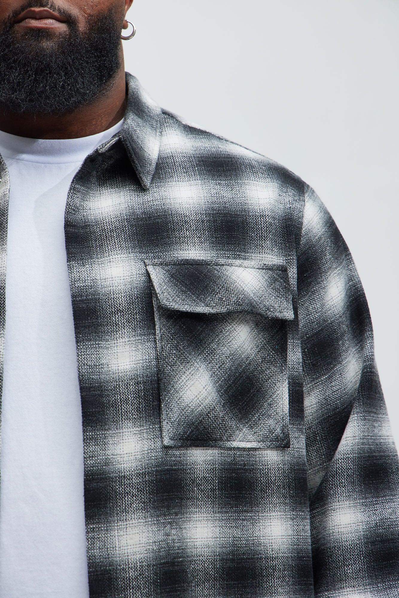 Cassnet Plaid Button Up Shirt - Black/combo Male Product Image